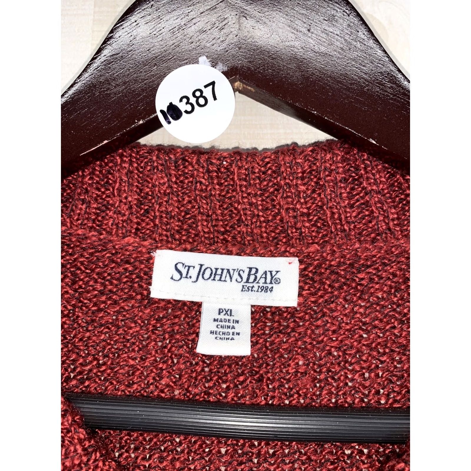Vintage St. John's Bay Petite Red Pepper Mock Neck Womens Sweater PXL NWT-10387 Size XL / US 12-14 / IT 48-50 - 2 Thumbnail