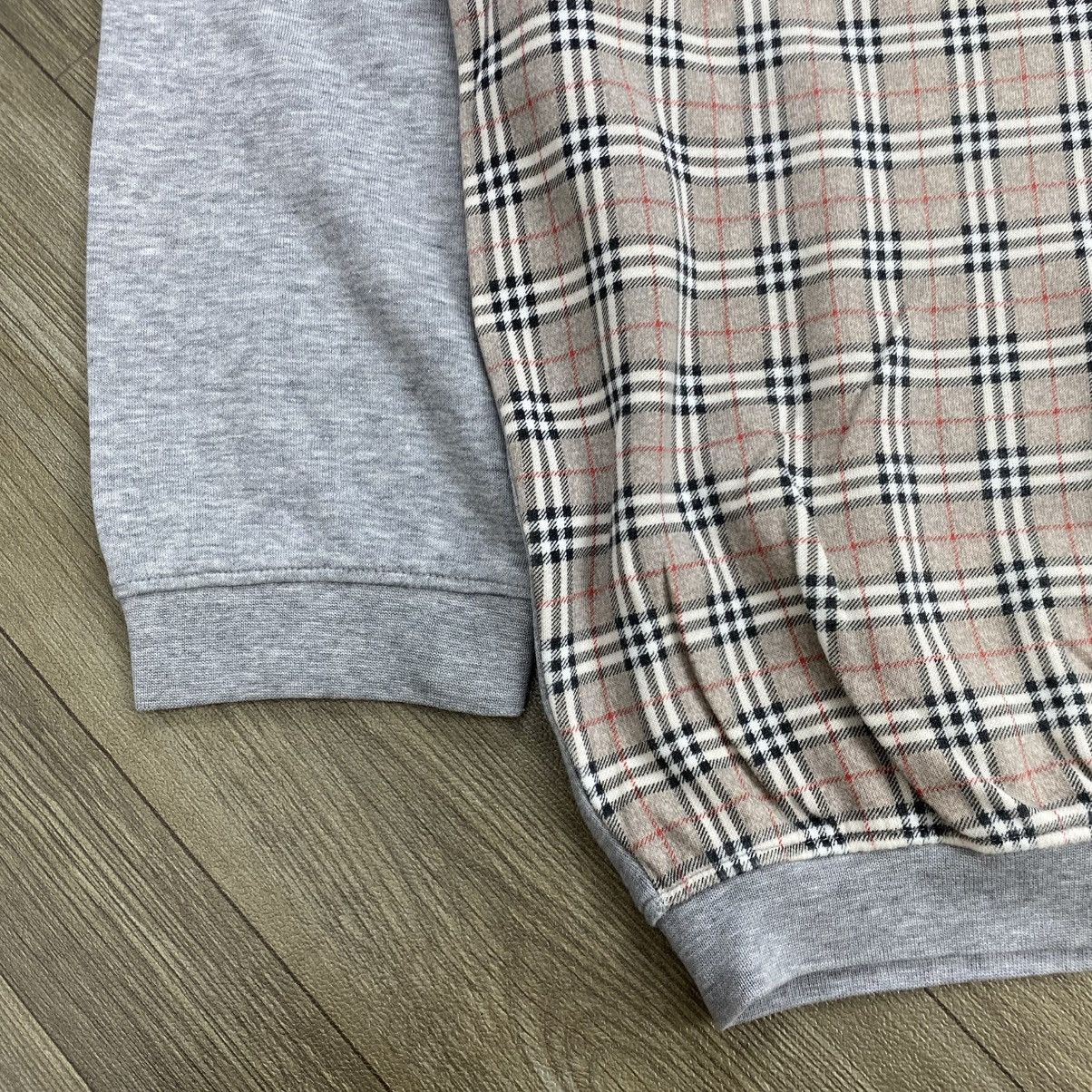 Burberry 1990s Vintage Burberrys London Nova Check Grey Long Sleeve Size US L / EU 52-54 / 3 - 7 Thumbnail