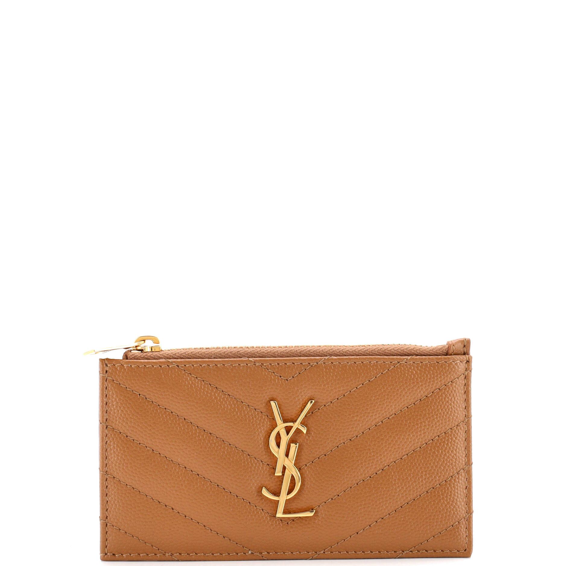 Saint Laurent Paris Monogram Fragments Zip Card Holder Size ONE SIZE - 1 Thumbnail