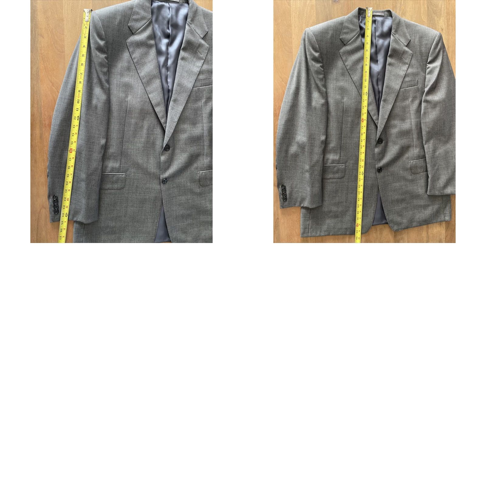 Madison Hickey Freeman Blazer Jacket Mens 42R Wool Gray Notch Lapel Single-Breasted 2-Button Regular Formal Office Vintage USA Size 42R - 9 Thumbnail