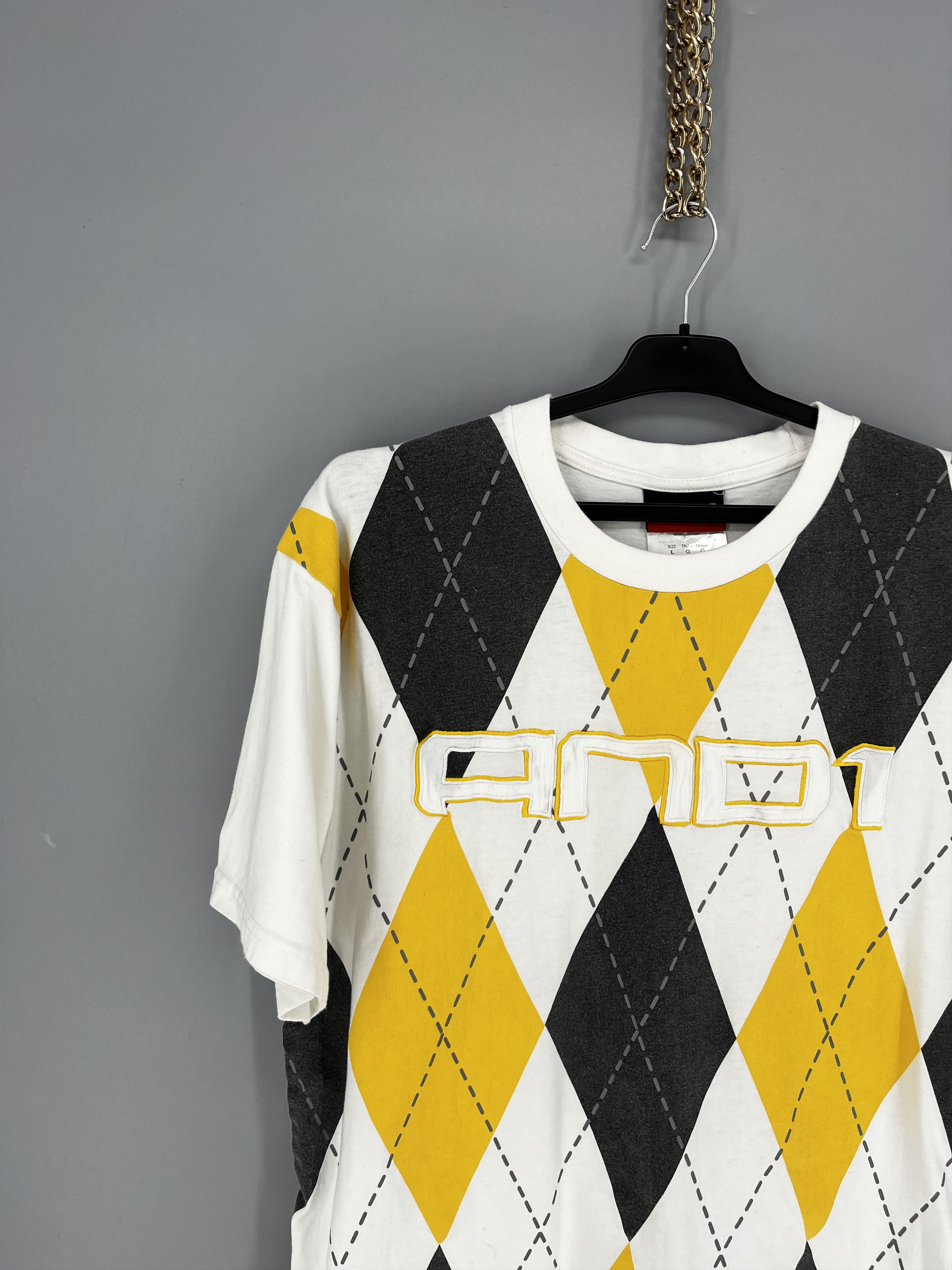 Other Vintage AND1 Argyle Pattern Tee Y2K Basketball Style L Size US L / EU 52-54 / 3 - 4 Thumbnail