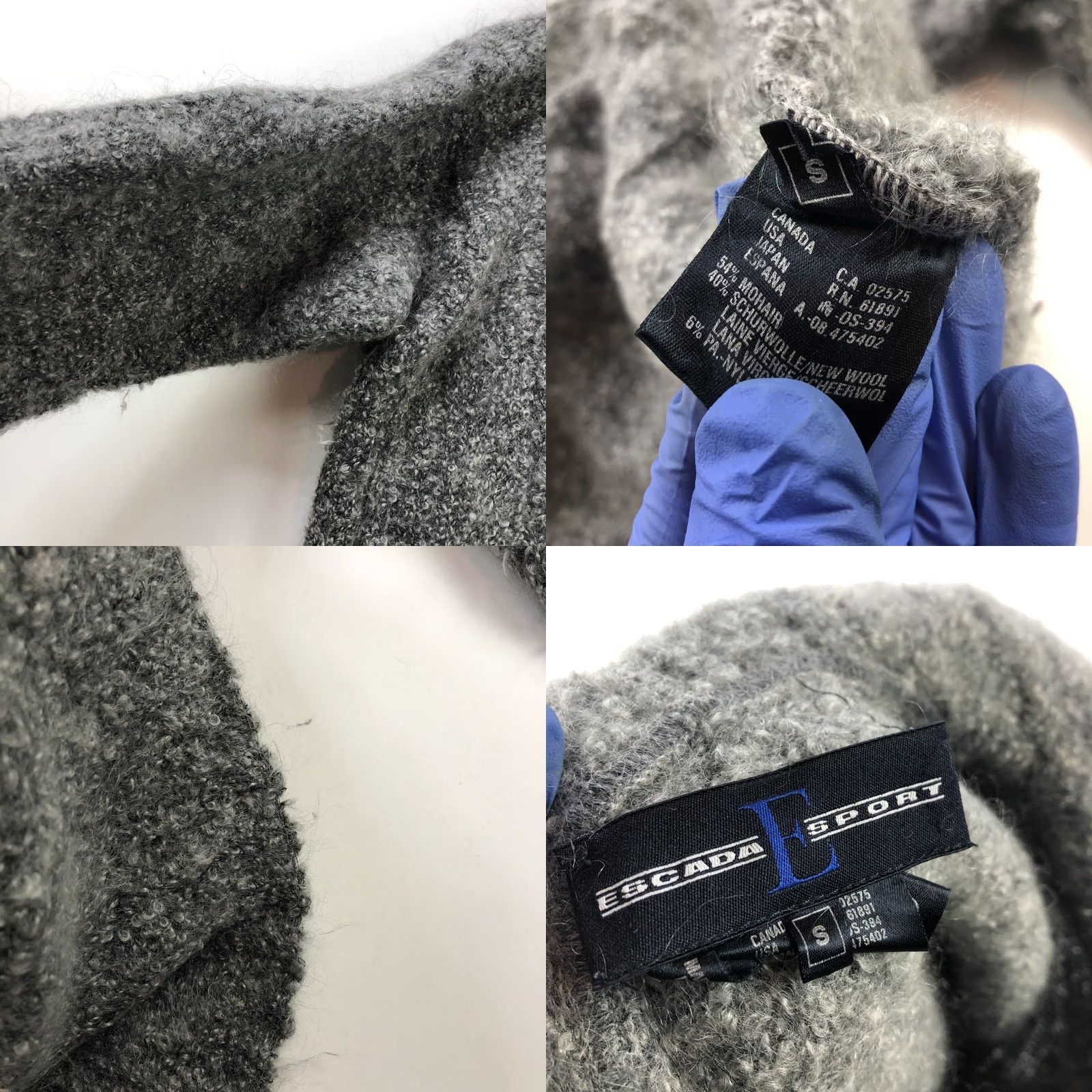 Escada Escada Sport Sweater Hoodie V-Neck Mohair Wool Made In Italy Gray Small Womens Pullover Casual, Classic, 90s? (adjusted) Size S / US 4 / IT 40 - 8 Thumbnail