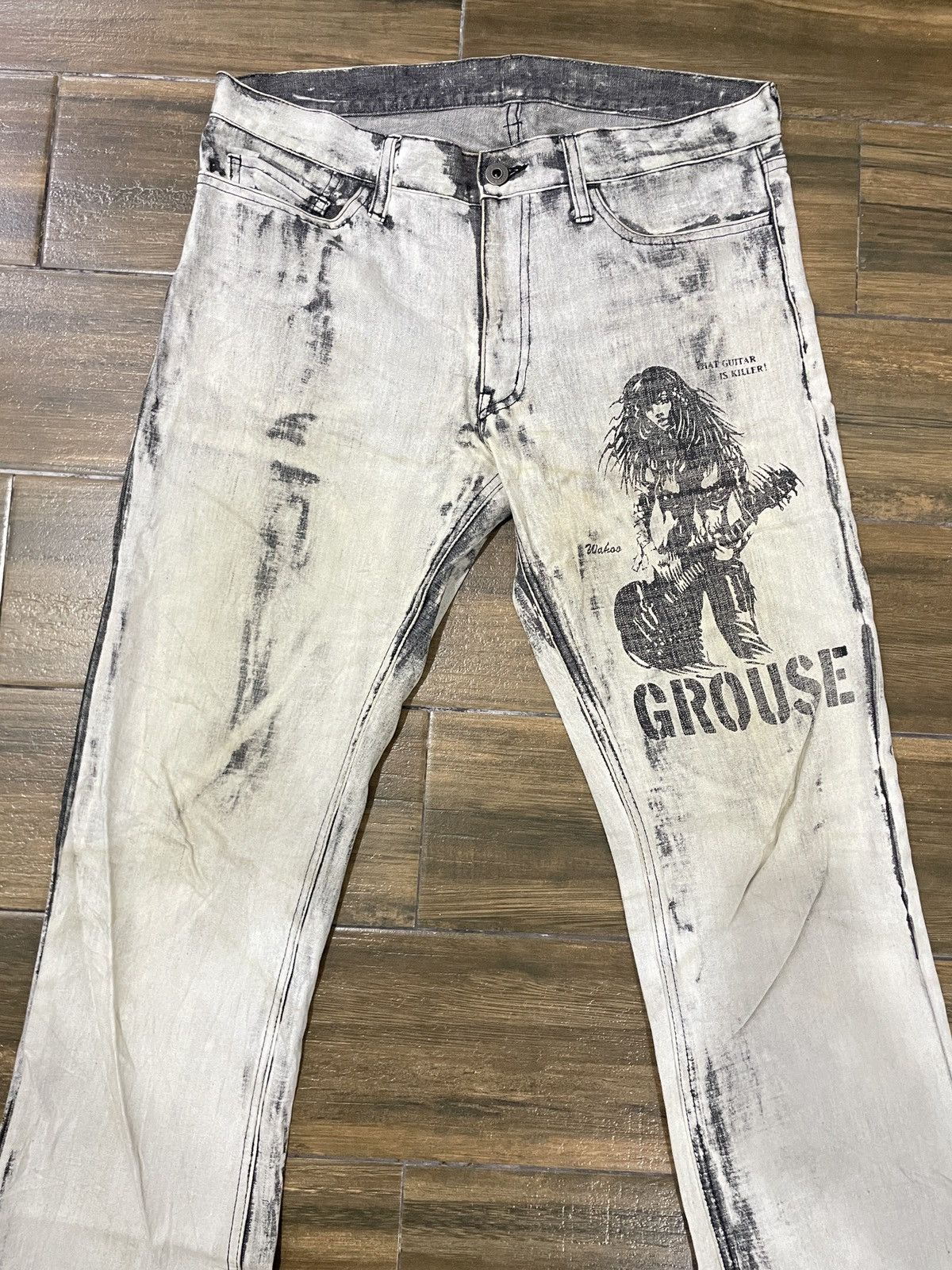 Japanese Brand × Vintage Edge Rupert flare with Printed Denim Size US 34 / EU 50 - 2 Thumbnail