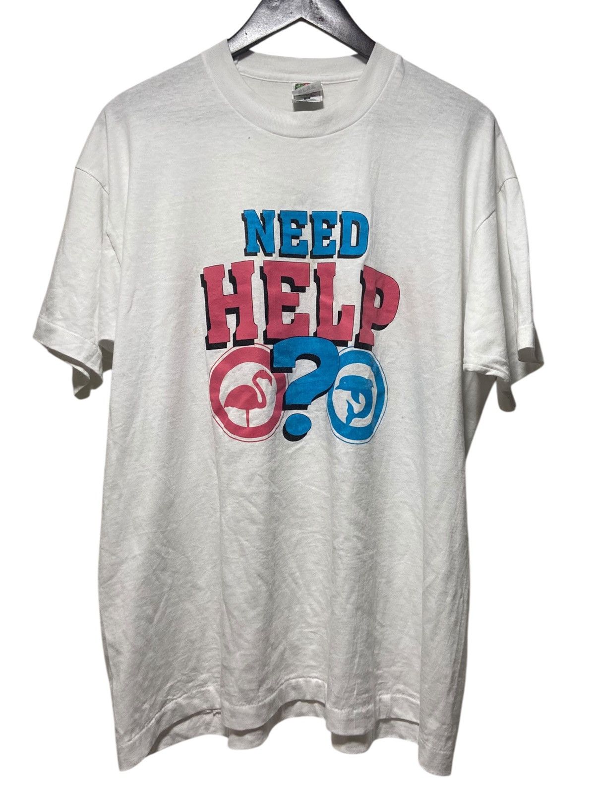 Fruit Of The Loom × Vintage Vintage 90s Florida Gambling Anonymous Hotline T Shirt XL Size US XL / EU 56 / 4 - 1 Thumbnail