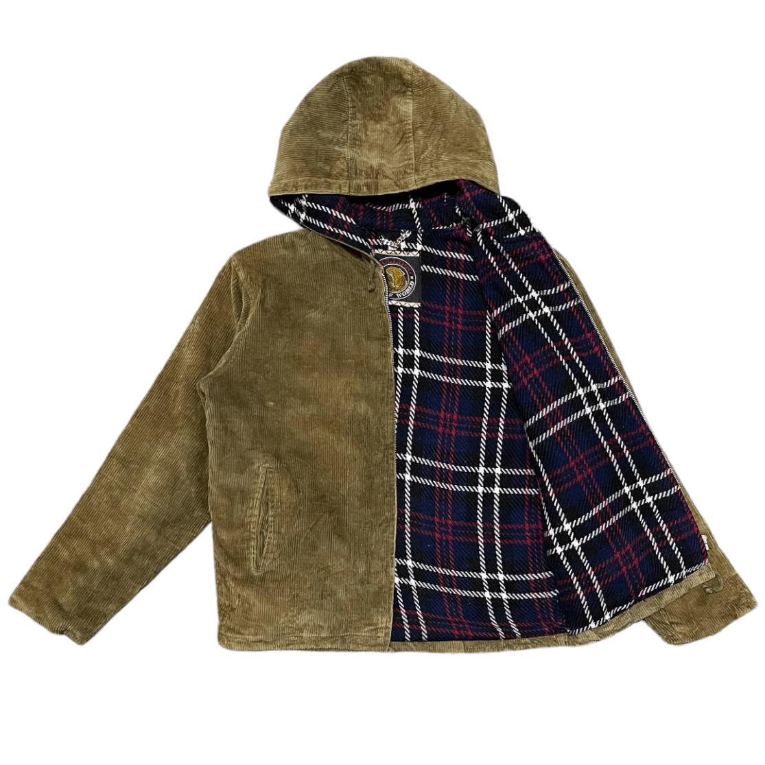 image of Vintage Bulldog Van Of World Corduroy Hooded Jacket, Men's (Size Medium)