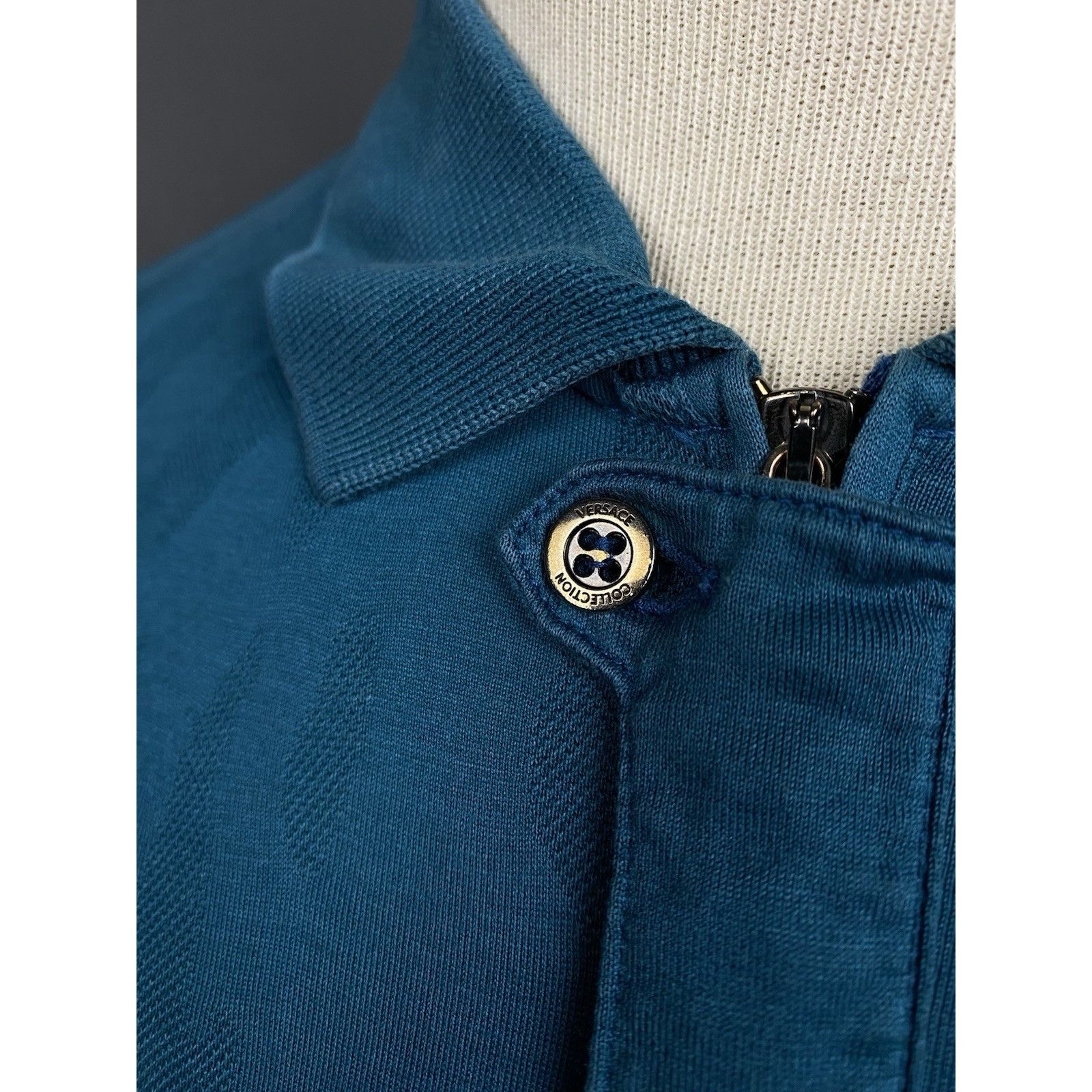 Versace Versace Collection Men's Turquoise Green Collared Polo Sweat Size US L / EU 52-54 / 3 - 8 Thumbnail