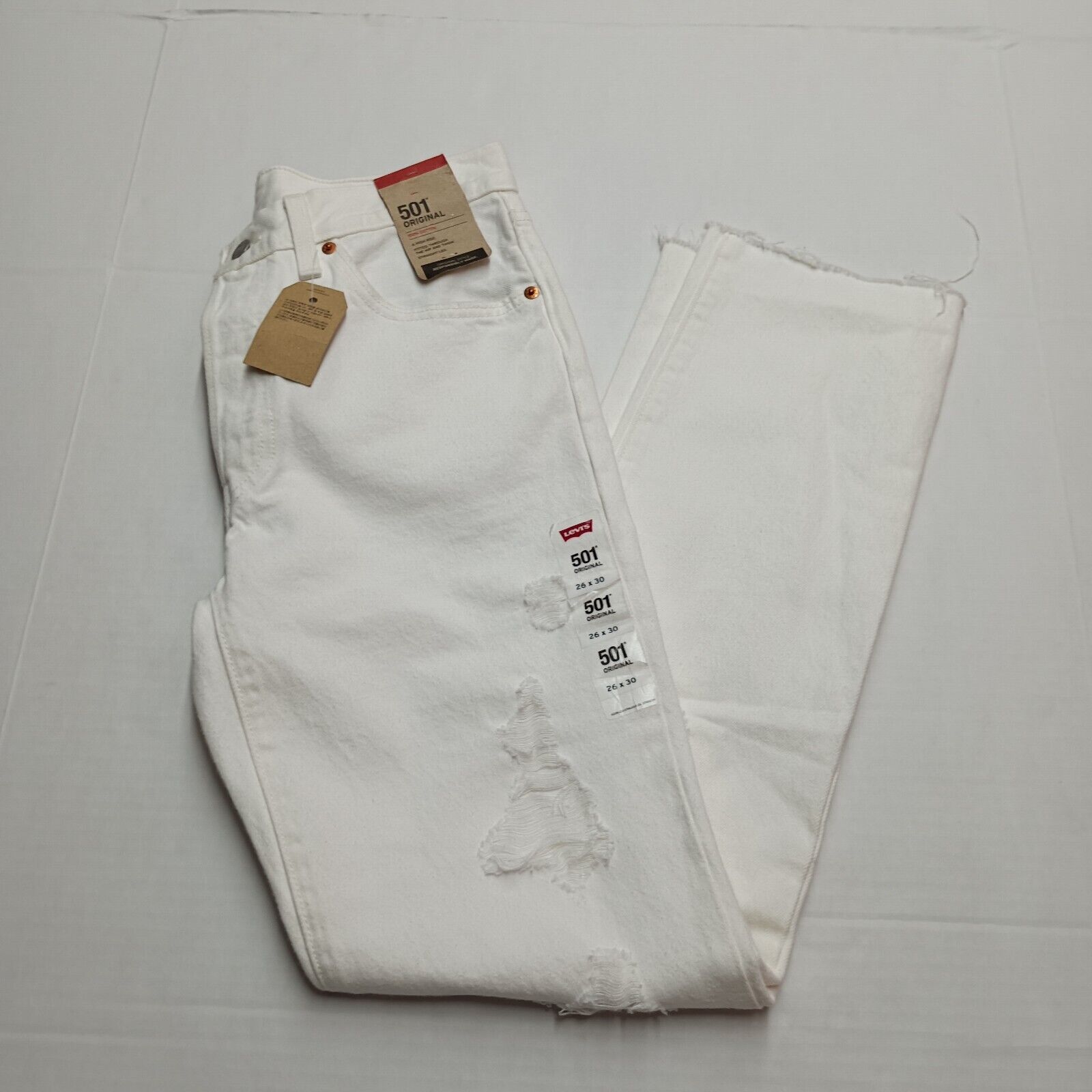 Levi's Levi's 501 Jeans Women's 26x30 Button Fly Distress White Size 26" / US 2 / IT 38 - 1 Thumbnail