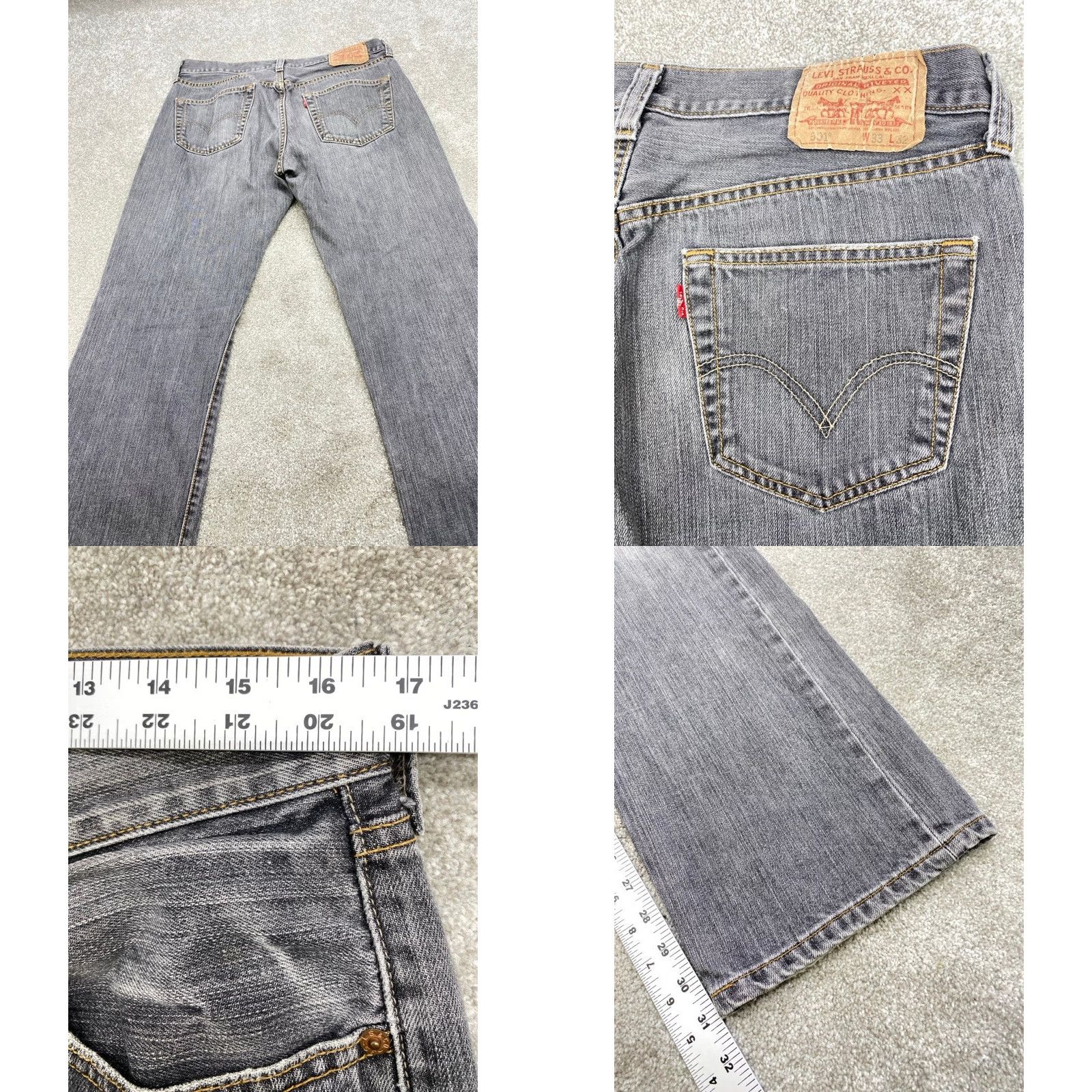 Levi's VINTAGE Levis 501 Jeans Mens 33x32 Blue Denim Button Fly Tapered Levi'S 501 Series 100% Cotton Mens Jeans 33 Blue Size US 33 - 8 Thumbnail