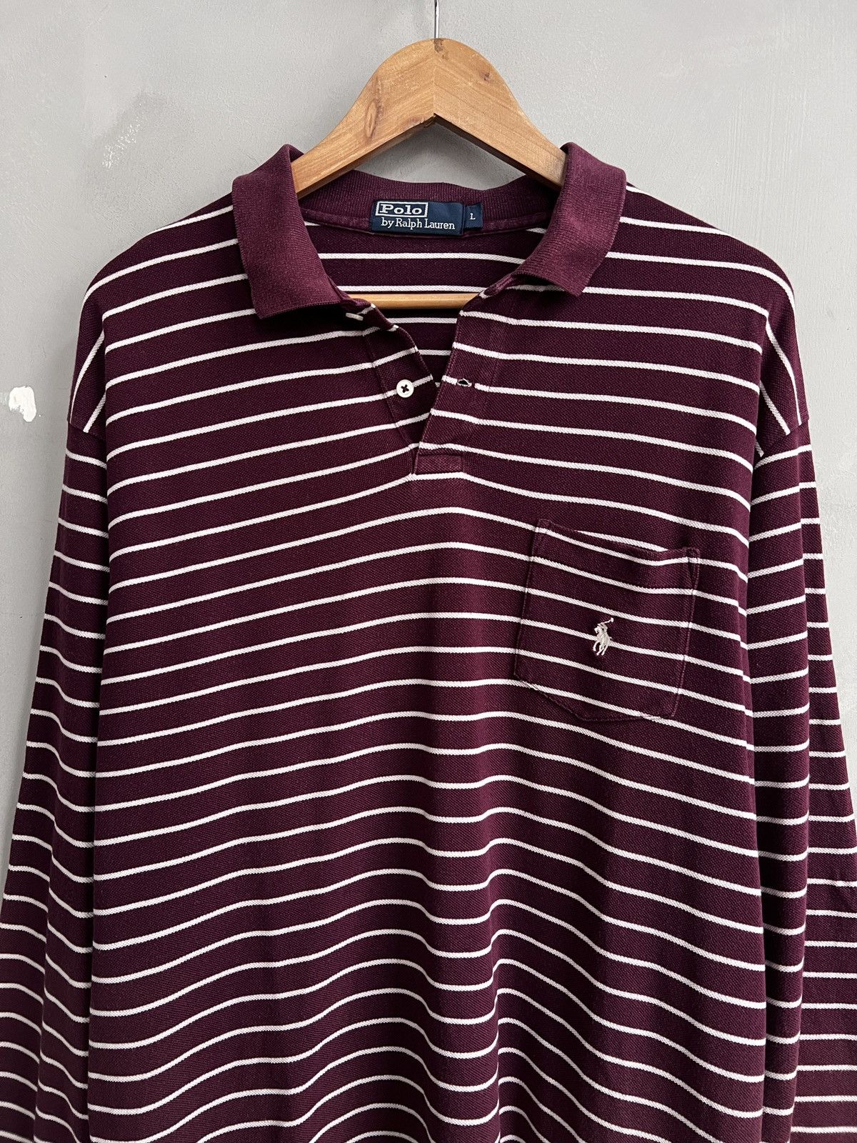 Polo Ralph Lauren Polo Ralph Lauren rugby Longsleeve Striped Burgundy color Size US L / EU 52-54 / 3 - 2 Thumbnail