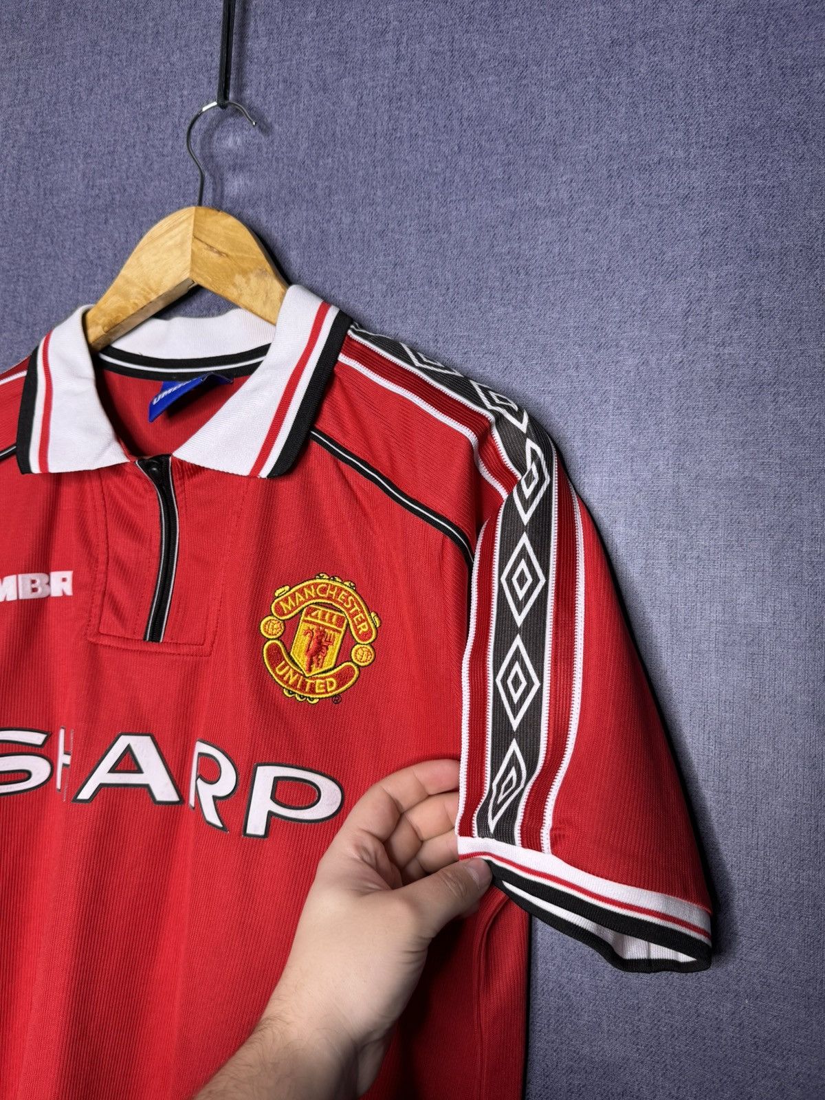 Umbro Beckham#7 Vintage Umbro Manchester United Sharp Jersey Retro Size US M / EU 48-50 / 2 - 9 Thumbnail