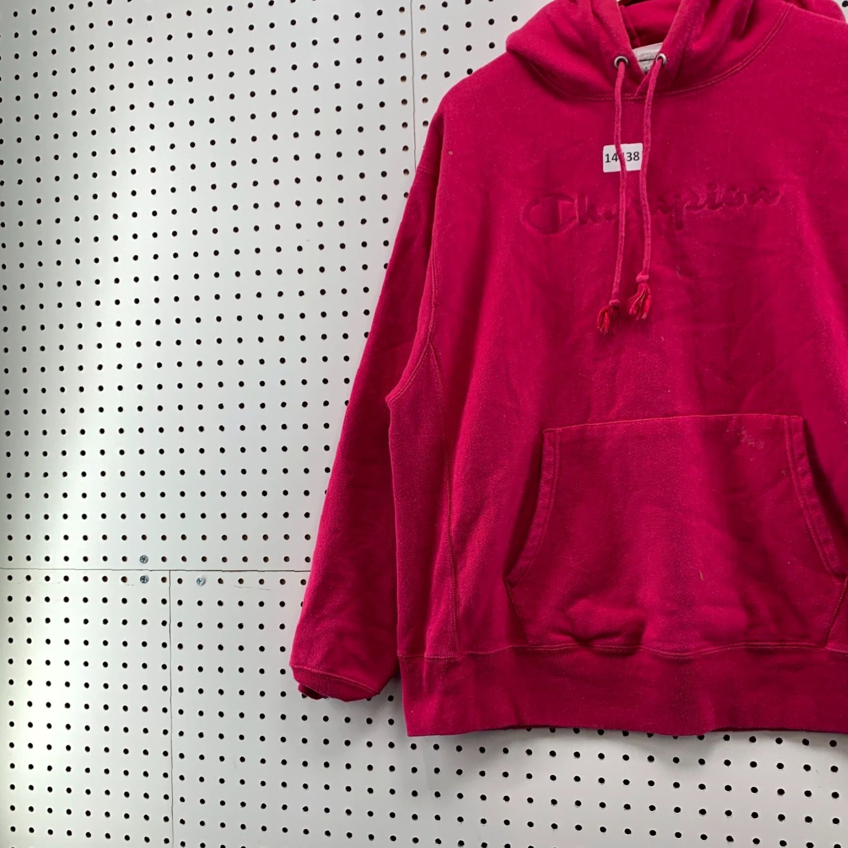 Champion Champion Hoodie Mens Large Pink Tonal Spell Out Reverse Weave Hooded Sweatshirt 90s Logo Size US L / EU 52-54 / 3 - 5 Thumbnail