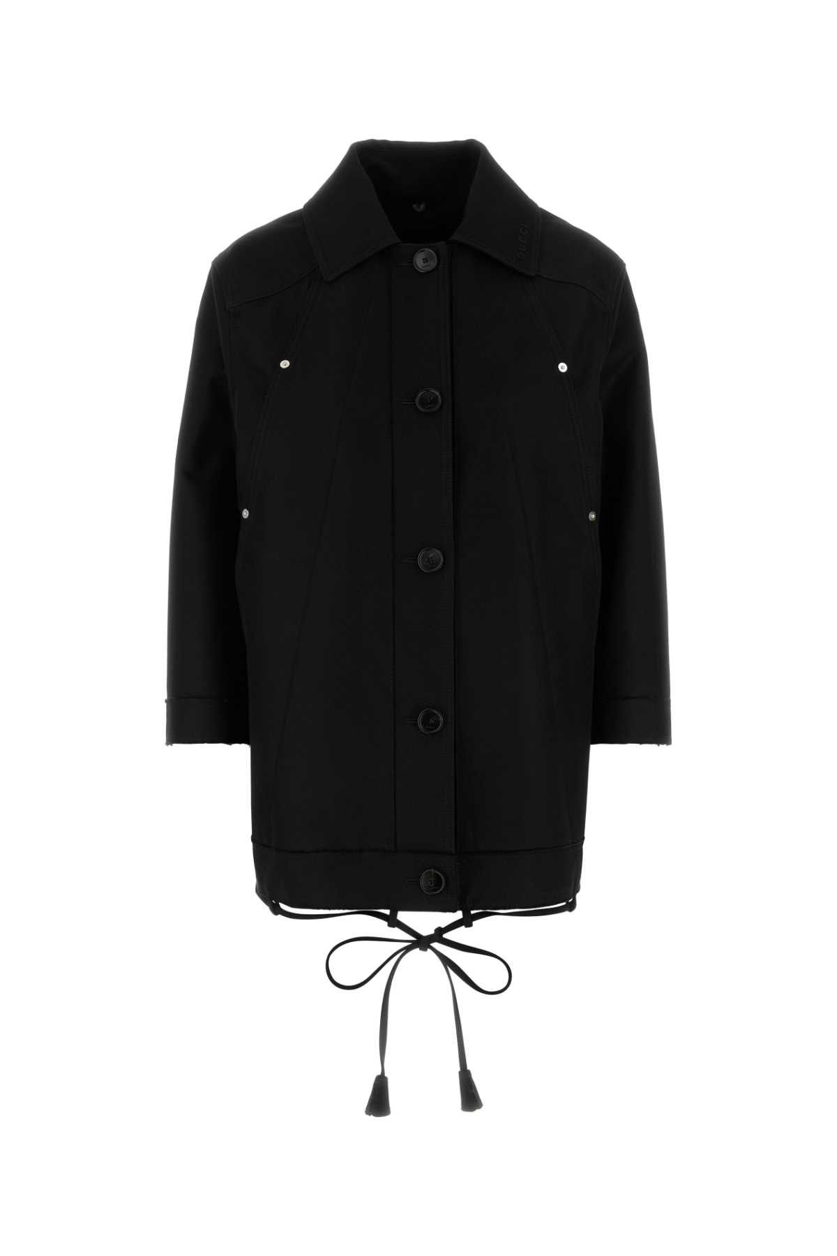 Gucci Black Gabardine Jacket Size S / US 4 / IT 40 - 1 Thumbnail