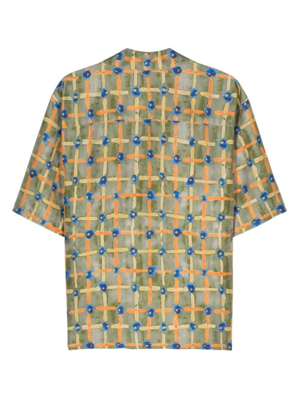 Marni o1w1db10125 Graphic-Print Silk Shirt in Multicolor Size US L / EU 52-54 / 3 - 2 Thumbnail