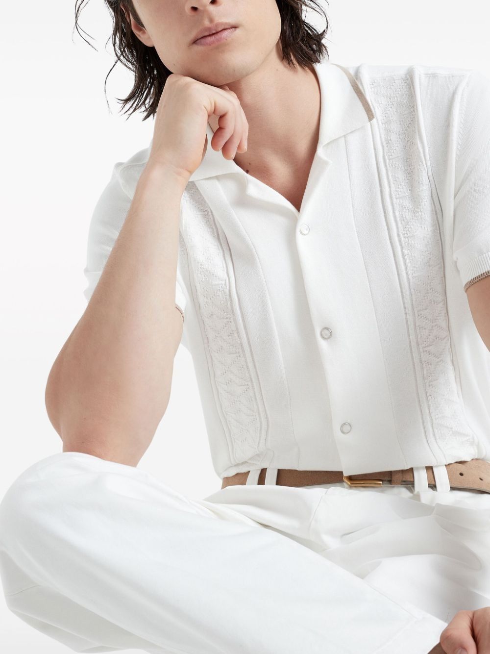 Brunello Cucinelli Sweater in Open White Size US M / EU 48-50 / 2 - 4 Thumbnail