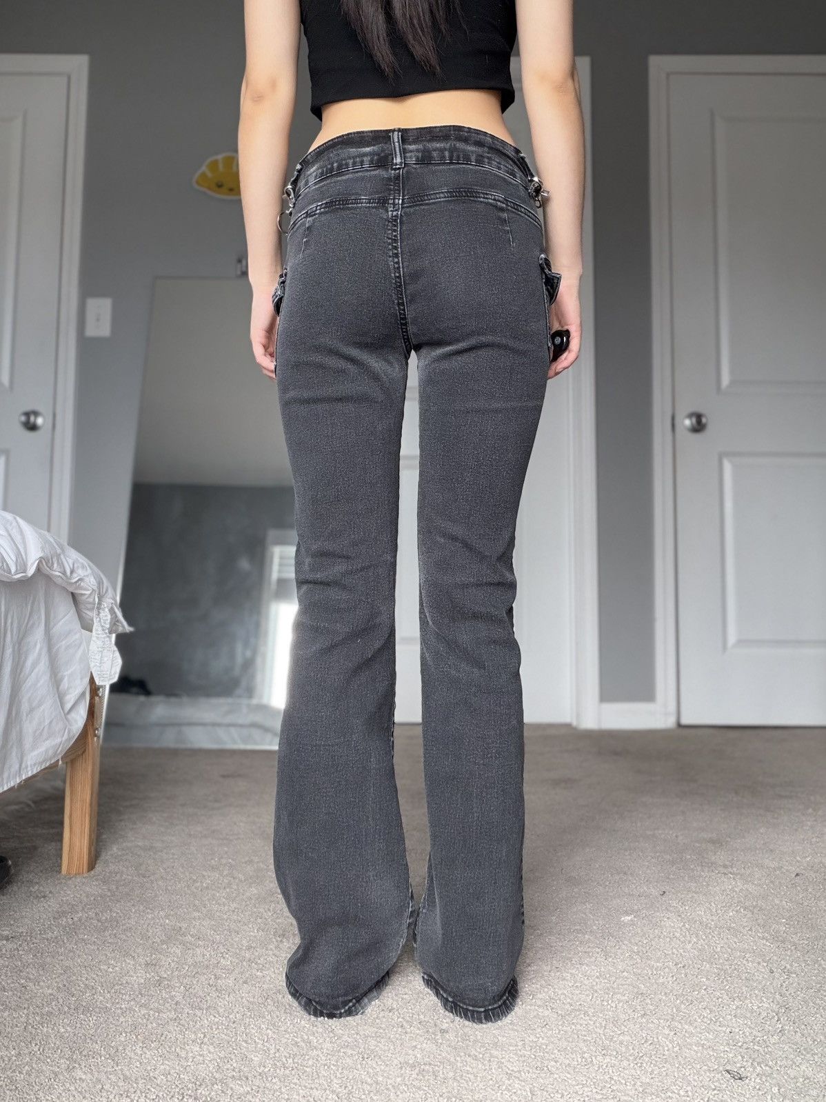 Other Y2K Cargo Pocket Flare Jeans Size 28" / US 6 / IT 42 - 4 Thumbnail