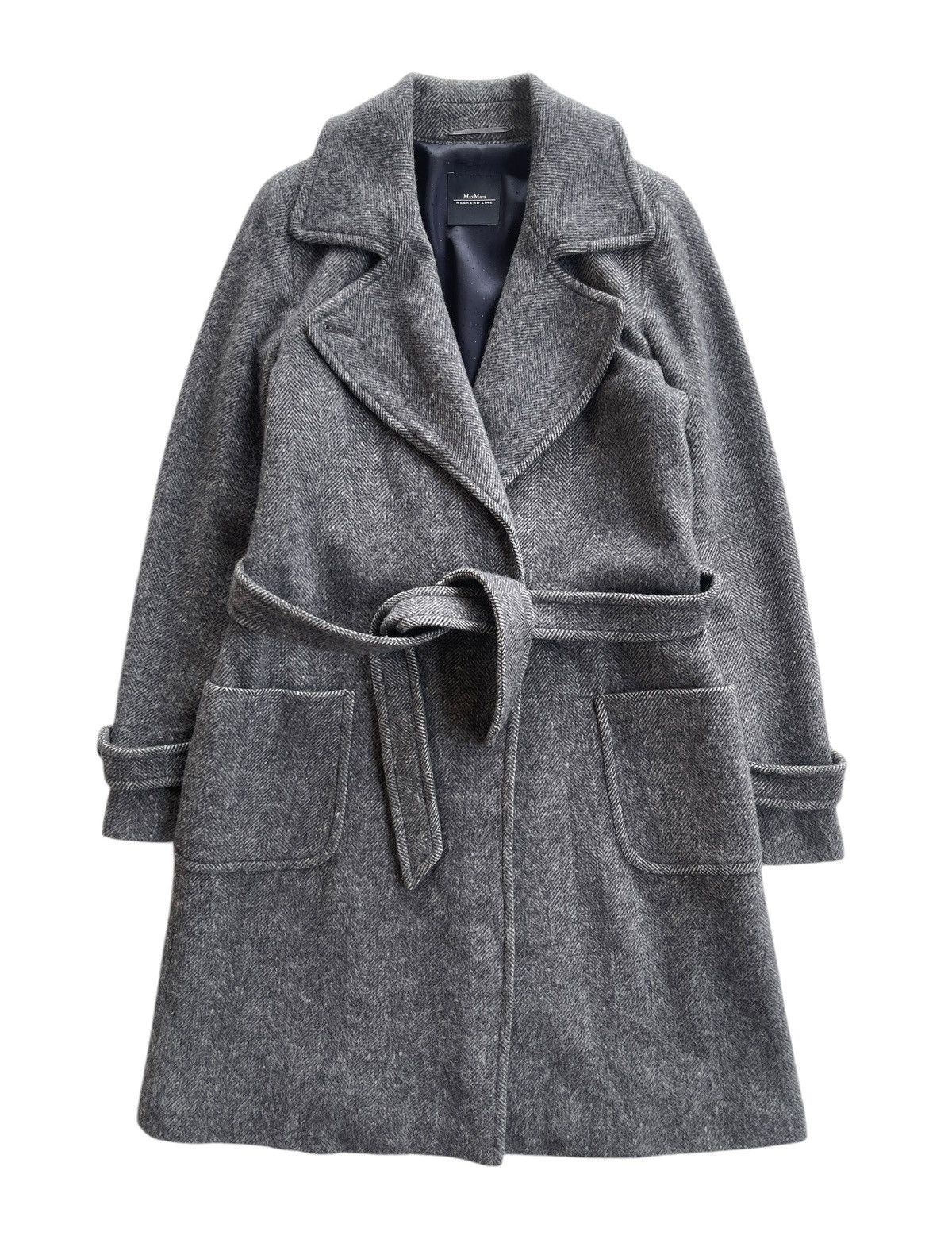 Max Mara Max Mara Wool Belted Overcoat Size L / US 10 / IT 46 - 1 Thumbnail