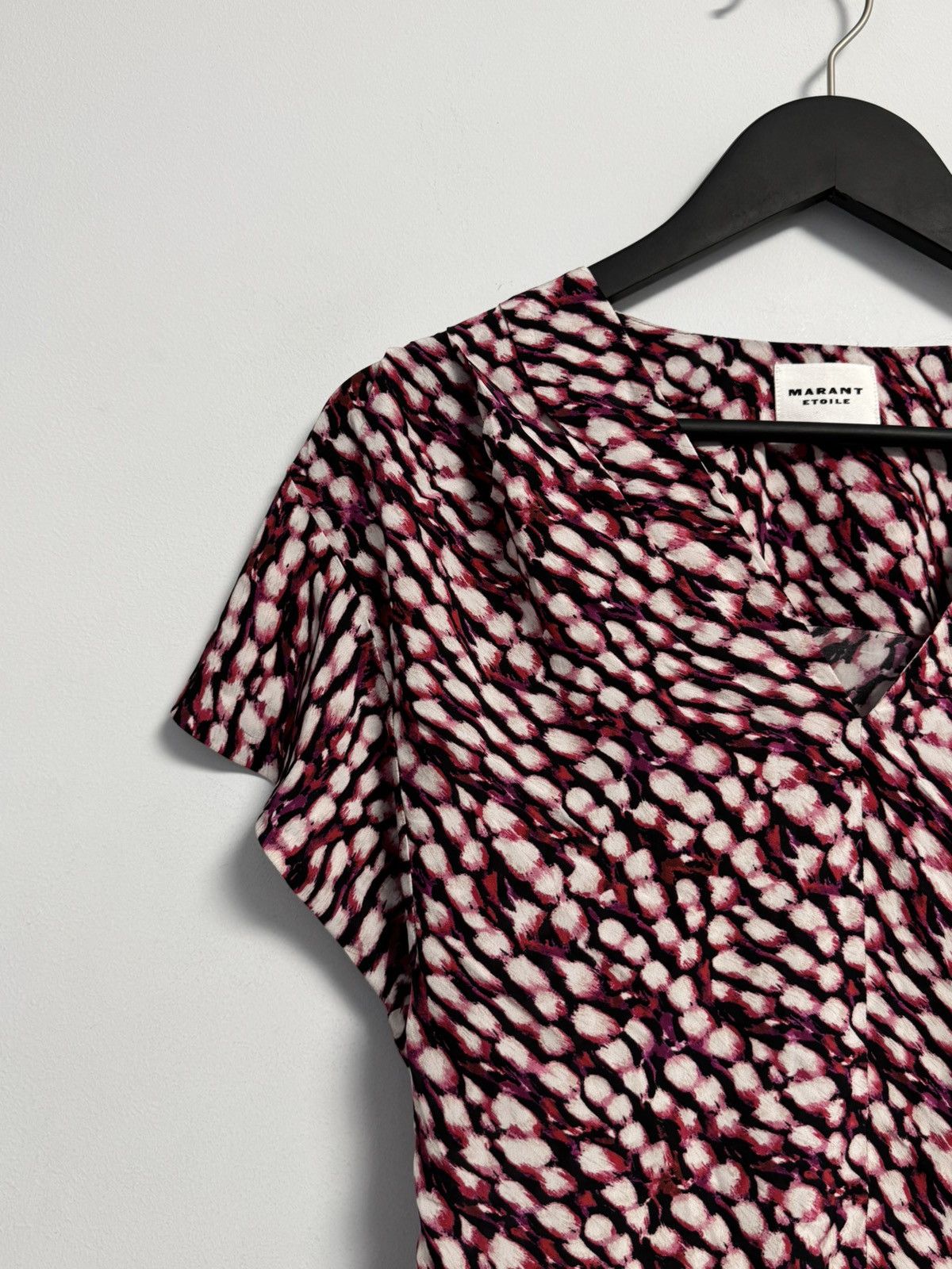 Isabel Marant Isabel Marant Etoile Women's 34 Delocia Top V Neck Rasbberry Size XXS / US 00 / IT 34 - 4 Thumbnail