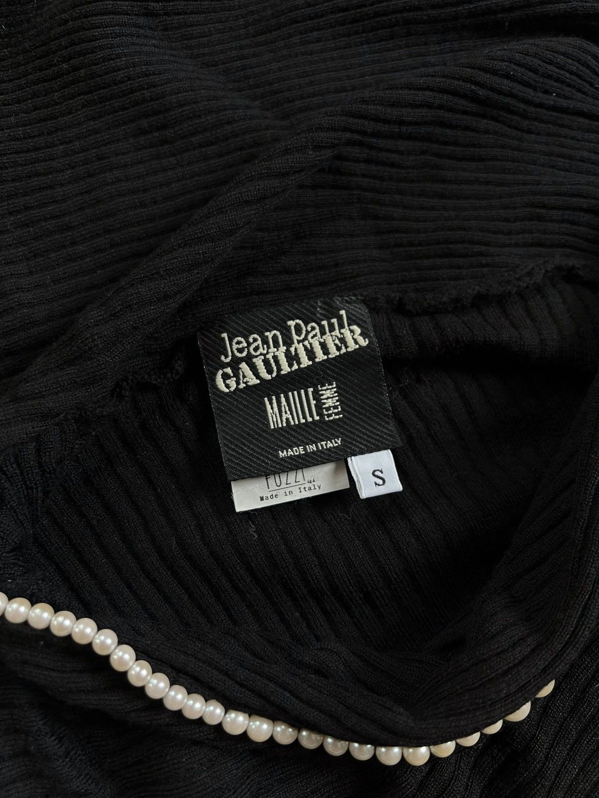 Jean Paul Gaultier Sweater Jean Paul Gaultier JPG Black Wool Pearls Long Sleeve Size S / US 4 / IT 40 - 6 Thumbnail
