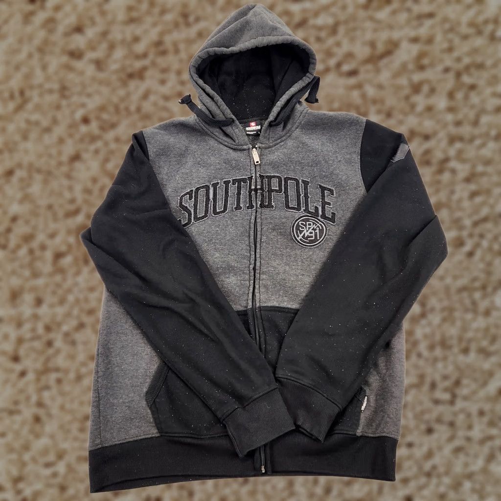 Southpole Y2K Southpole Black and Grey Plaid Zip Up Hoodie