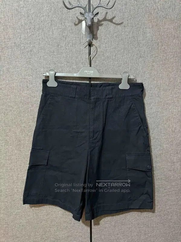 Prada Black Cotton Logo Embroidered Men's Shorts.