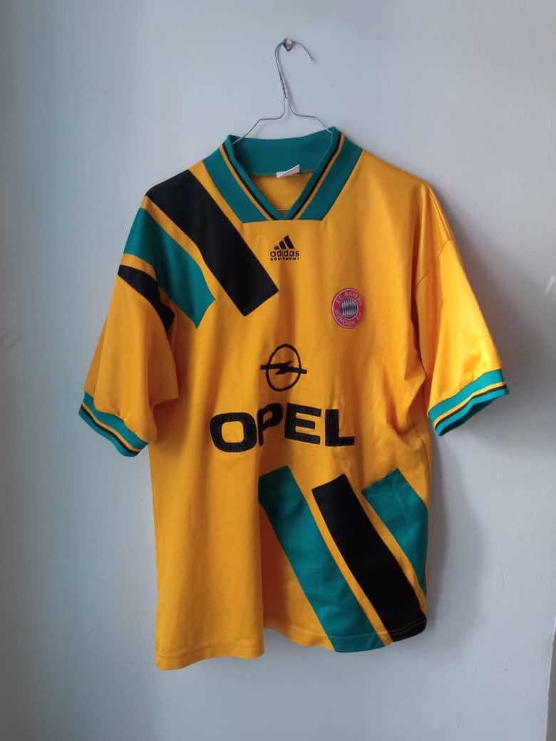 Adidas Adidas Equipment FC Bayern Munchen 1993 Yellow Jersey Size US L / EU 52-54 / 3 - 1 Thumbnail