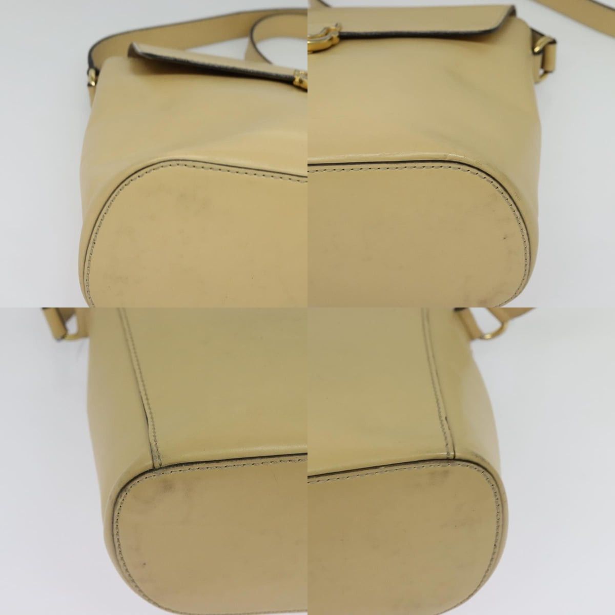 Celine CELINE Shoulder Bag Leather Beige Gold Size ONE SIZE - 10 Thumbnail