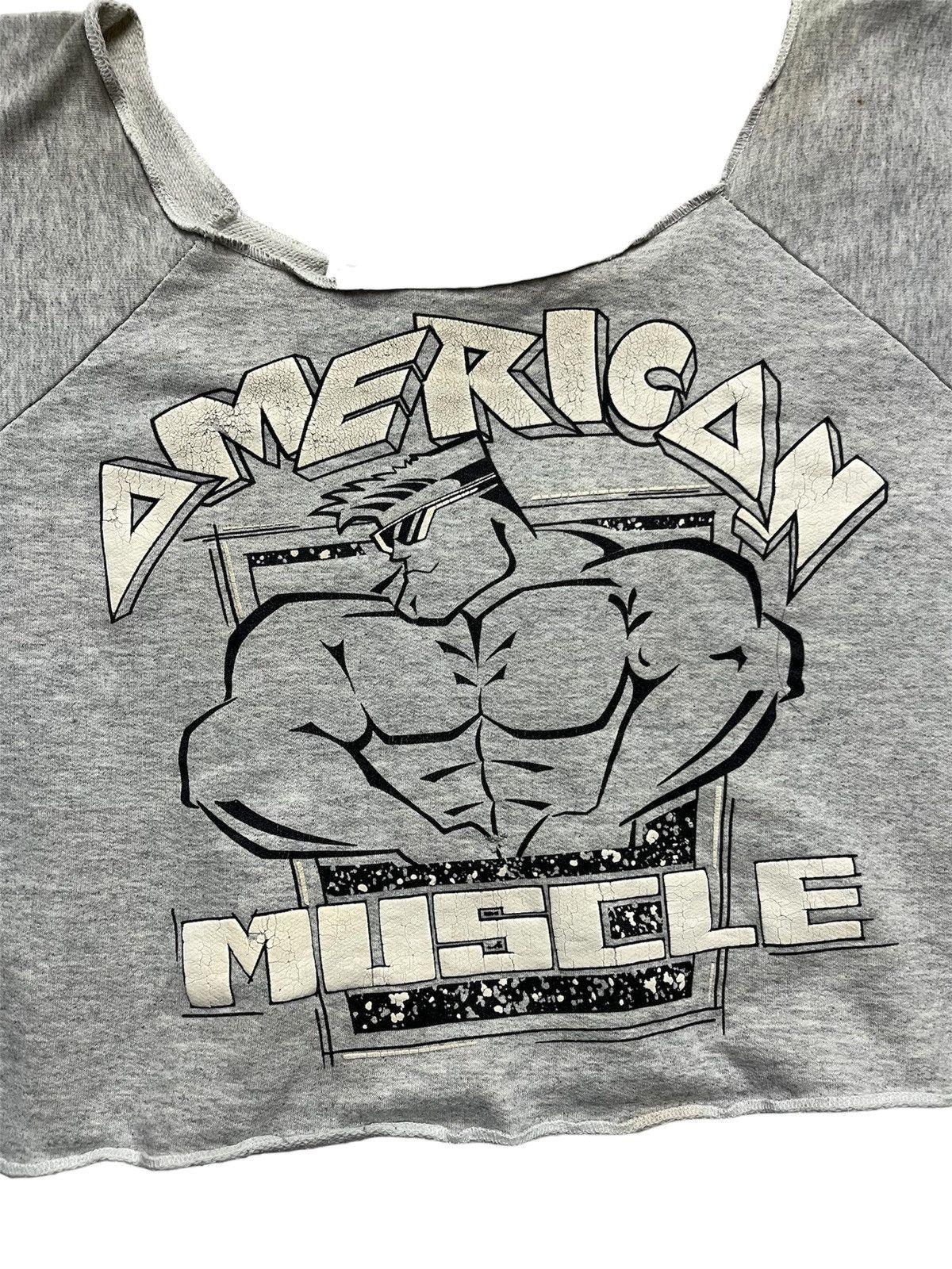 Vintage Vintage 90s American Muscle Workout Chopped Sweatshirt Size US XL / EU 56 / 4 - 2 Thumbnail