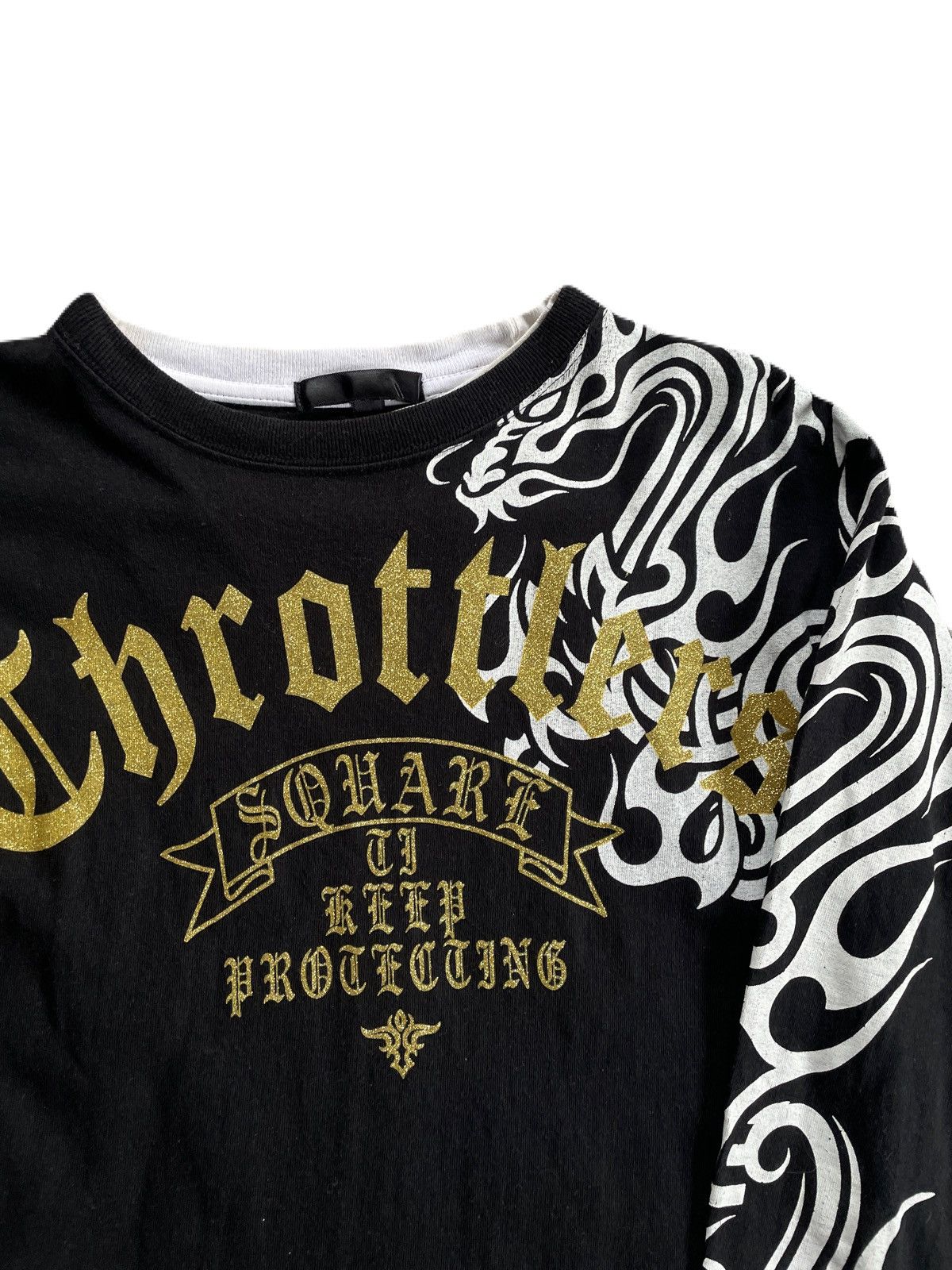 If Six Was Nine 2000s Japanese archive Glitter Poem Dragon Long Sleeve Tee Size US M / EU 48-50 / 2 - 5 Thumbnail