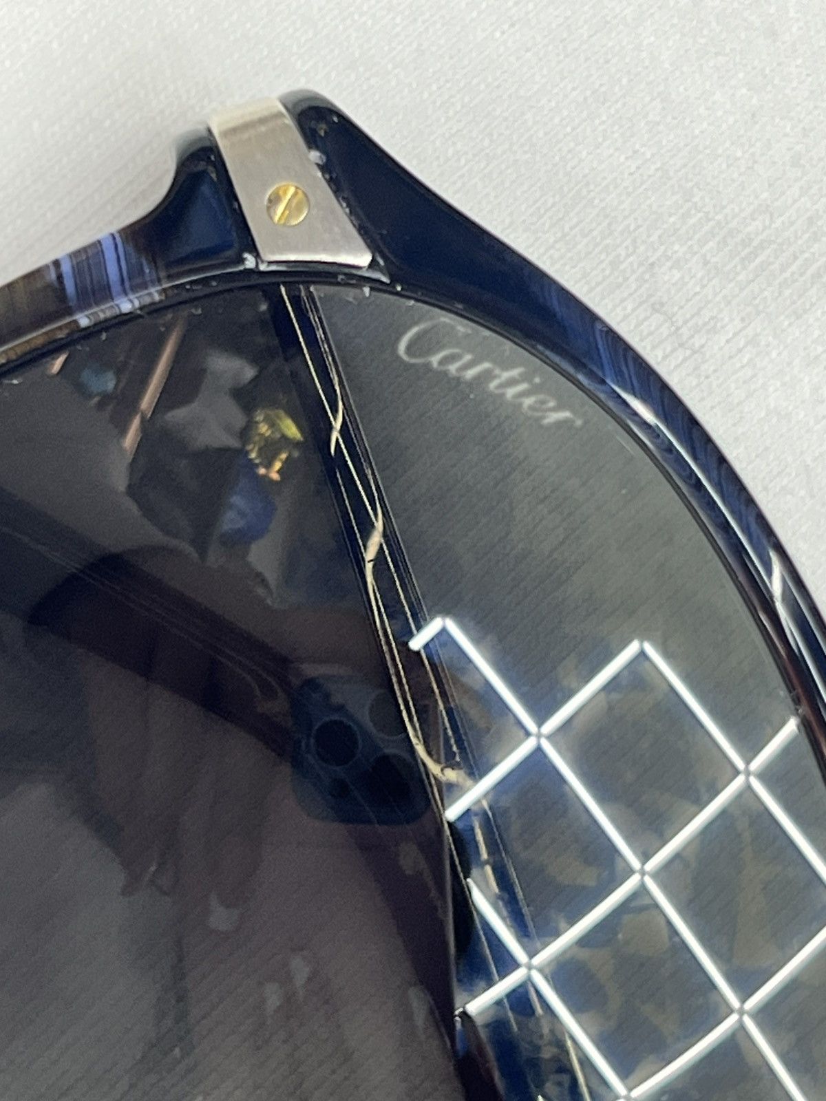 Cartier Cartier Santos de Blue Pilot Sunglasses Size ONE SIZE - 5 Thumbnail
