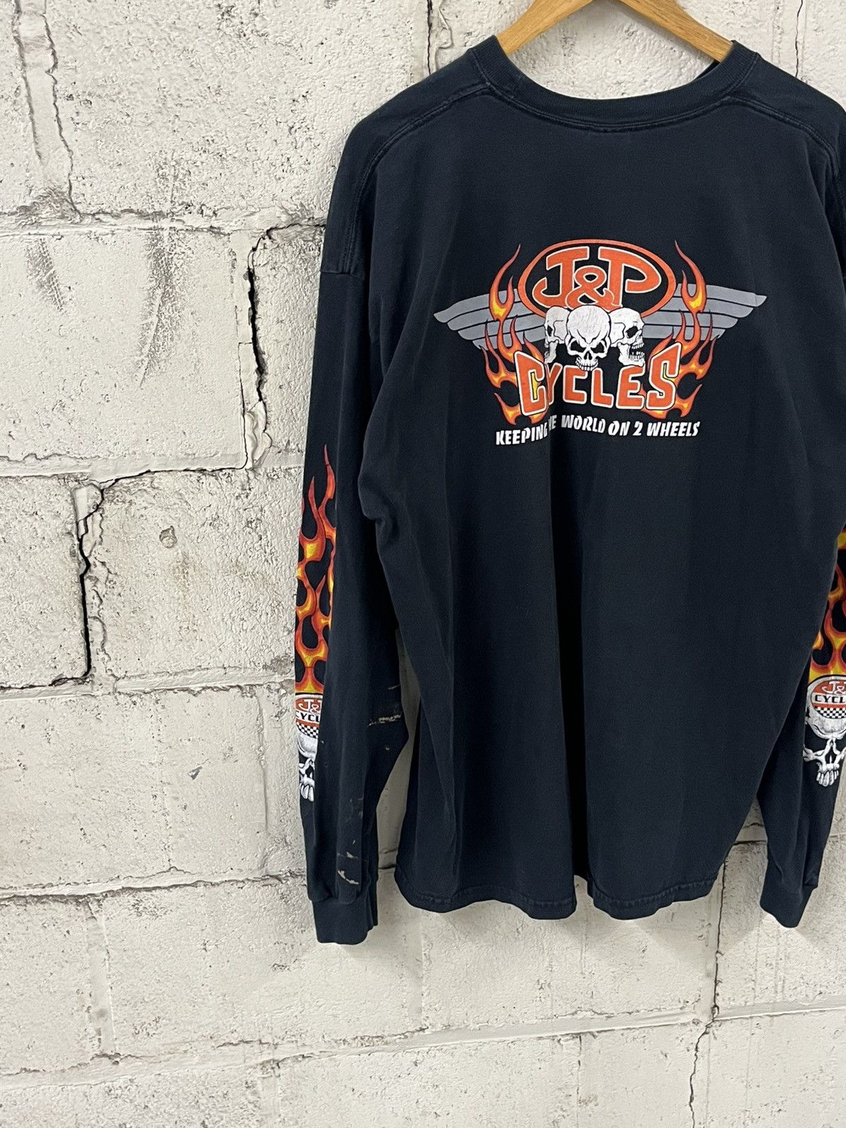 Harley Davidson Vintage flame longsleeve harley style rare grunge skater Size US XXL / EU 58 / 5 - 7 Thumbnail
