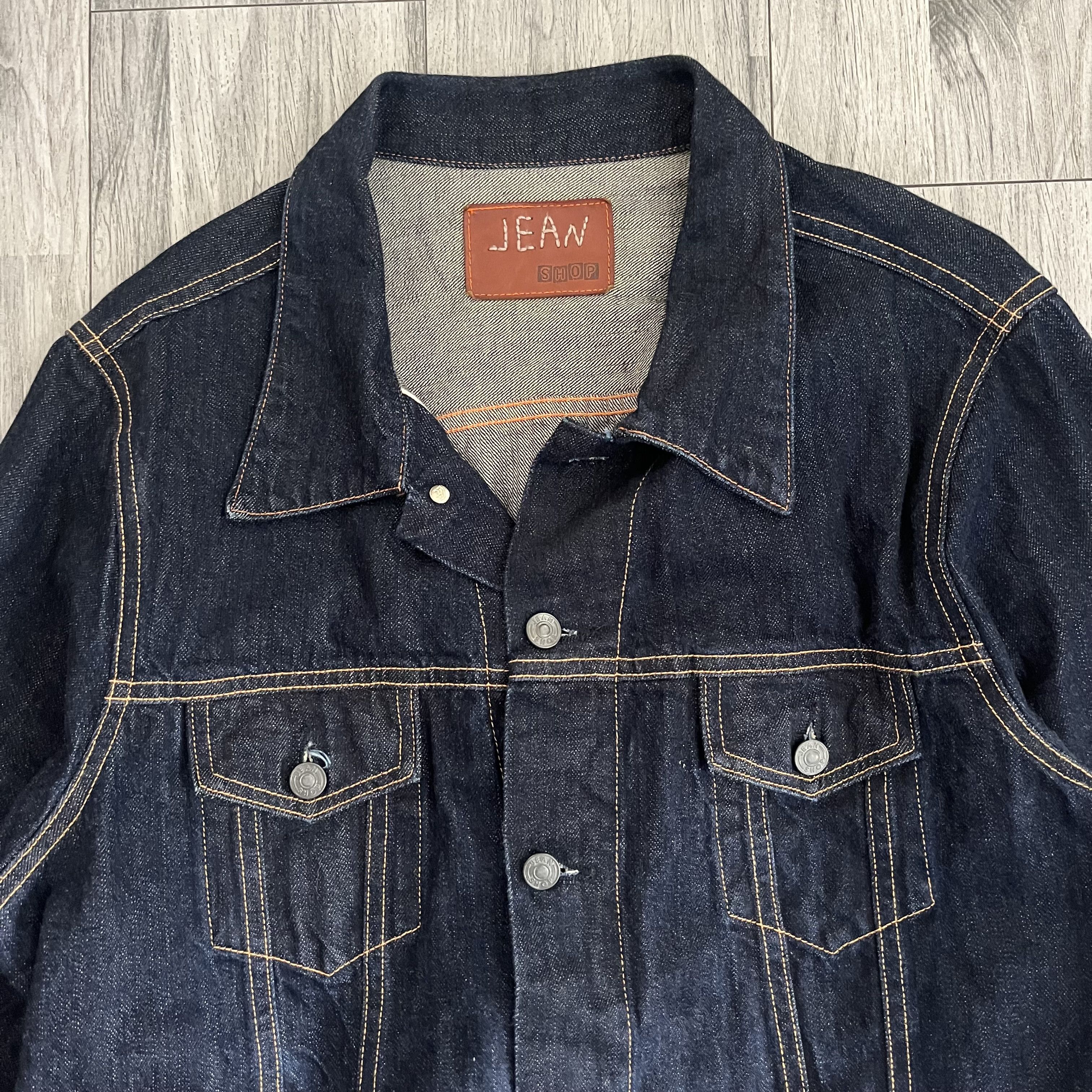 Jean Shop JEAN SHOP - RAW DENIM SELVEDGE TYPE III JACKET MADE IN USA Size US XL / EU 56 / 4 - 2 Thumbnail