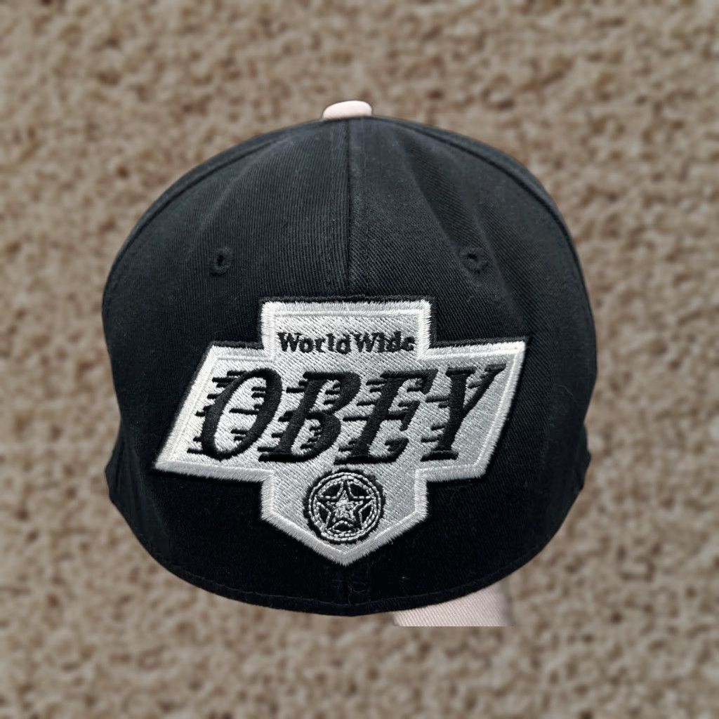 Obey OBEY Hat Cap Snap Back Adult One Size Black Gray 100% Cotton Outdoors Twill Mens Shirt Size ONE SIZE - 1 Thumbnail
