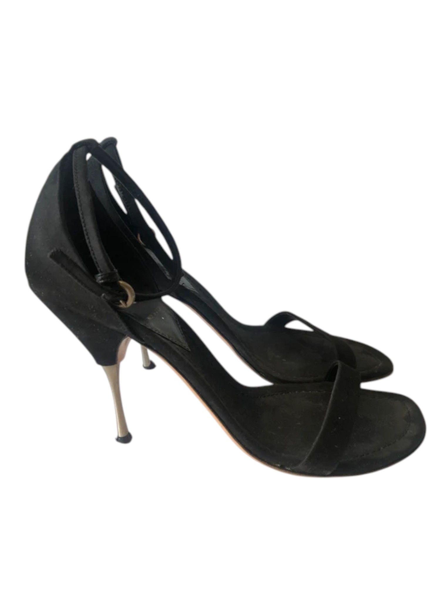 Miu Miu Miu Miu Satin Ankle-Strap Sandals with Metal Heel, Mid-2000s Size US 8.5 / IT 38.5 - 2 Thumbnail