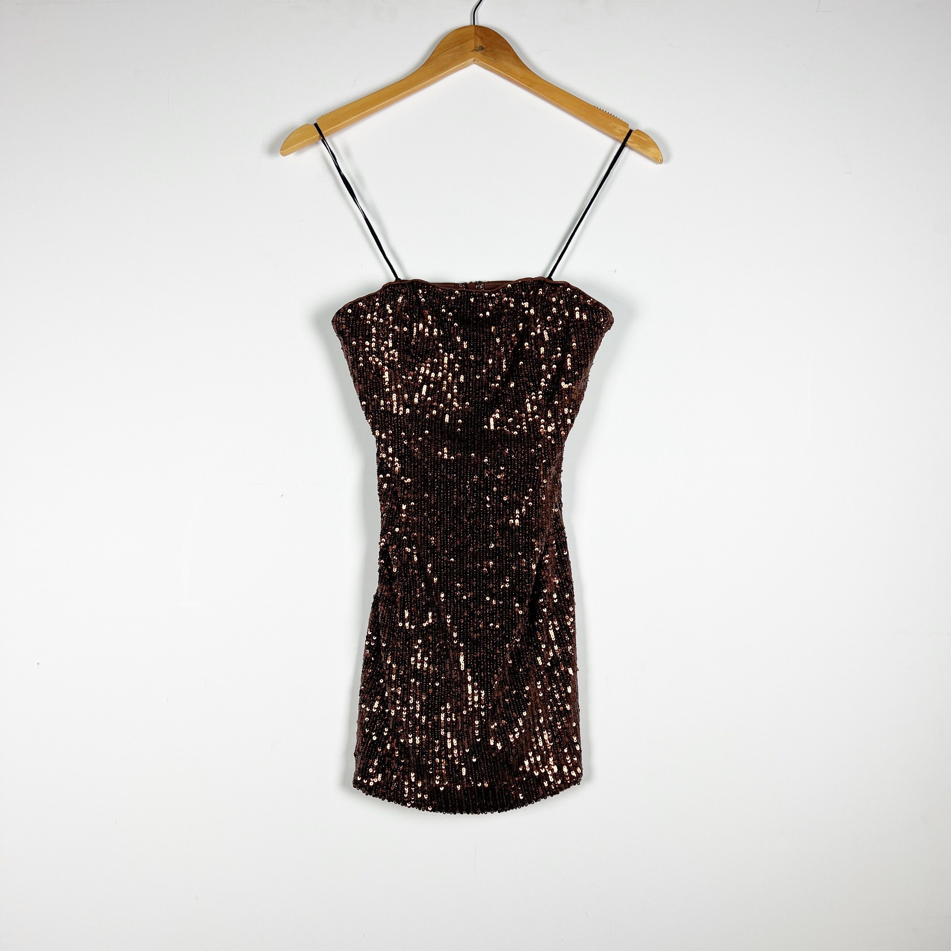NBD NBD Janya Chocolate Brown Allover Sequin Size XS / US 0-2 / IT 36-38 - 1 Thumbnail