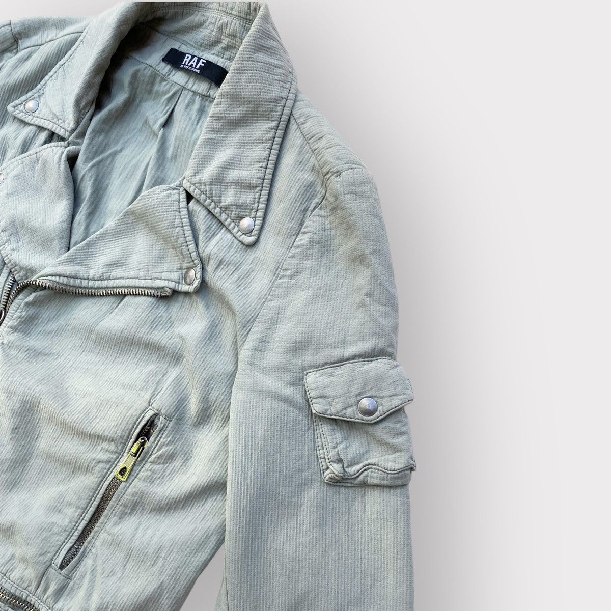 Raf Simons × Raf by Raf Simons SS06 Seersucker Cotton Biker Jacket Size US S / EU 44-46 / 1 - 2 Thumbnail