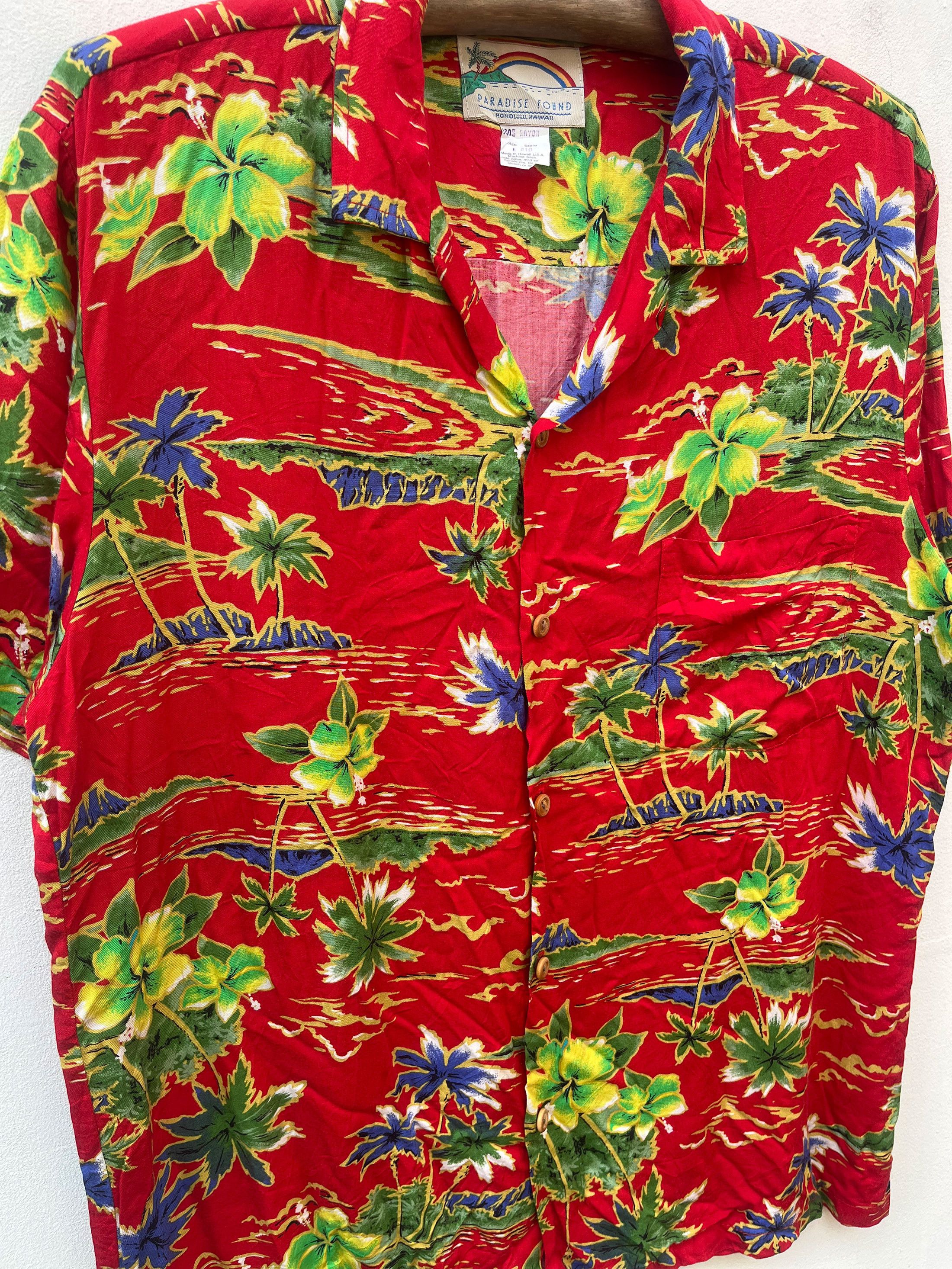 Paradise Found Vintage Honolulu Hawaii Camp Full Printed 70s 80s Short Size US L / EU 52-54 / 3 - 2 Thumbnail