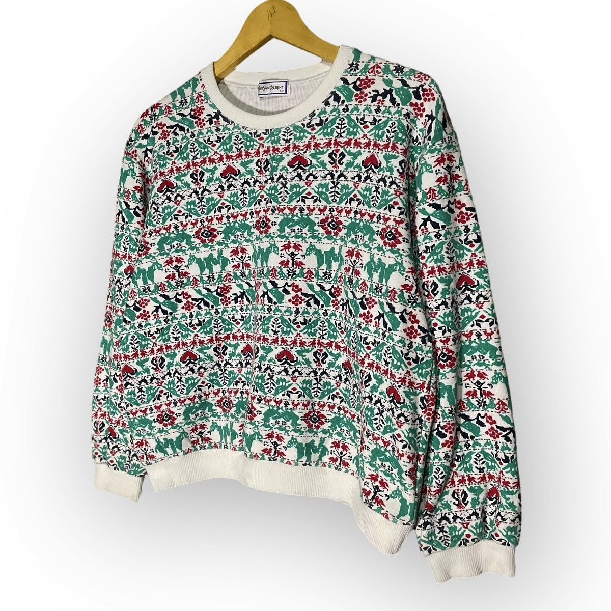 Vintage × Yves Saint Laurent Yves Saint Laurent Fullprint Sweatershirt Size S / US 4 / IT 40 - 3 Thumbnail