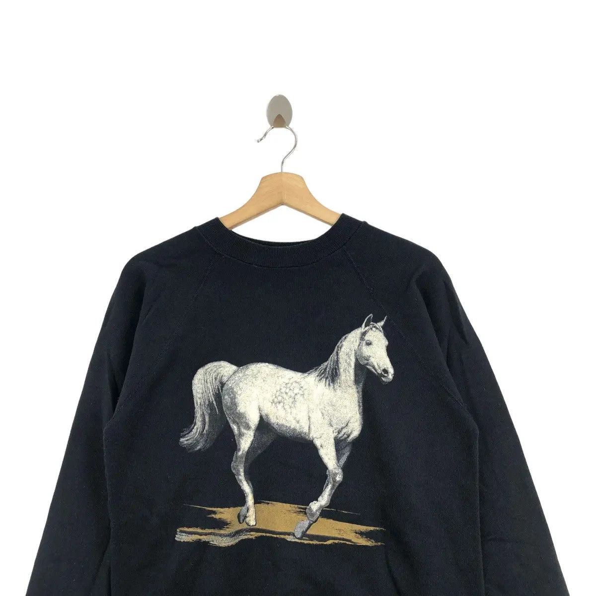 Vintage Vtg 90’ WILD HORSES ART Painting Mockup Sweatshirt Hanes Size M / US 6-8 / IT 42-44 - 2 Thumbnail