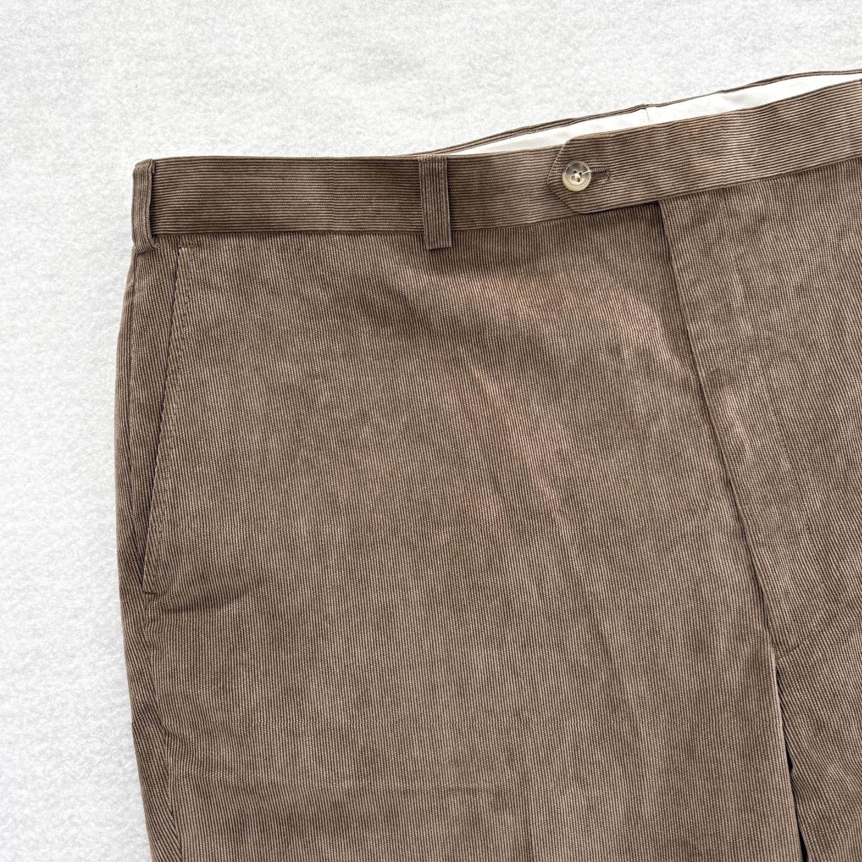 Enro Enro Mens Pants 44x30 Brown Corduroy Stretch Dress Casual Trousers Comfort NWT Size US 44 / EU 60 - 3 Thumbnail