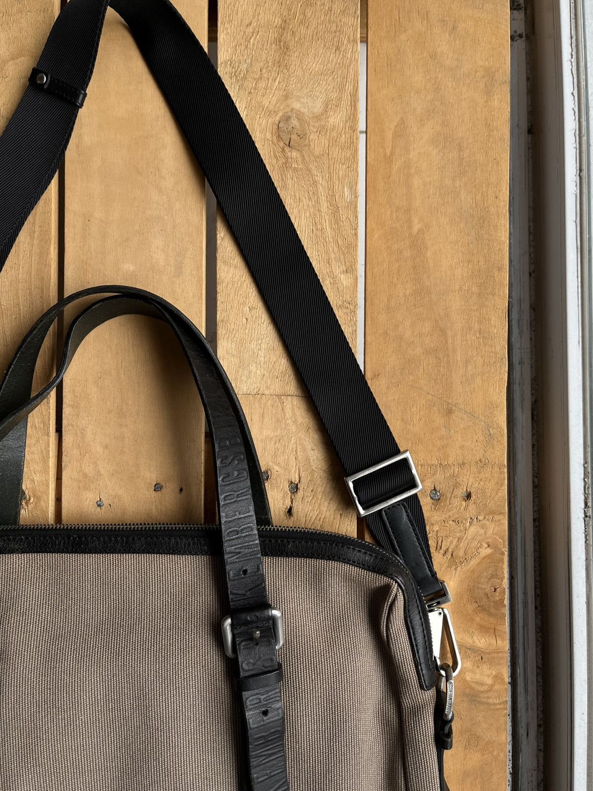 Dirk Bikkembergs Vintage Bikkembergs Leather Strap Canvas 2-way Briefcase Size ONE SIZE - 5 Thumbnail