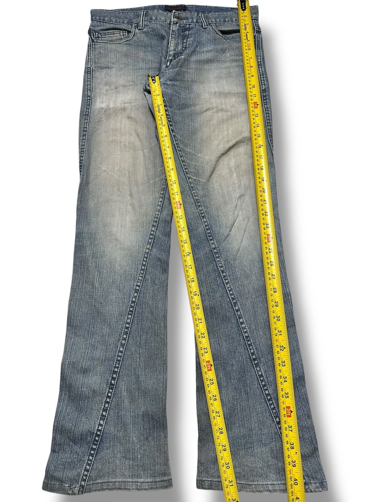 Morgan De Toi Morgan Homme Vintage Y2K Rare Drop Flare V Design & Faded Size US 32 / EU 48 - 17 Thumbnail