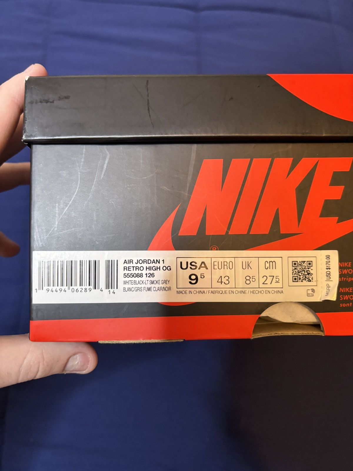 Jordan Brand Jordan 1 High Retro Smoke Gray 2020 Size 9.5 Size US 9.5 / EU 42-43 - 9 Thumbnail