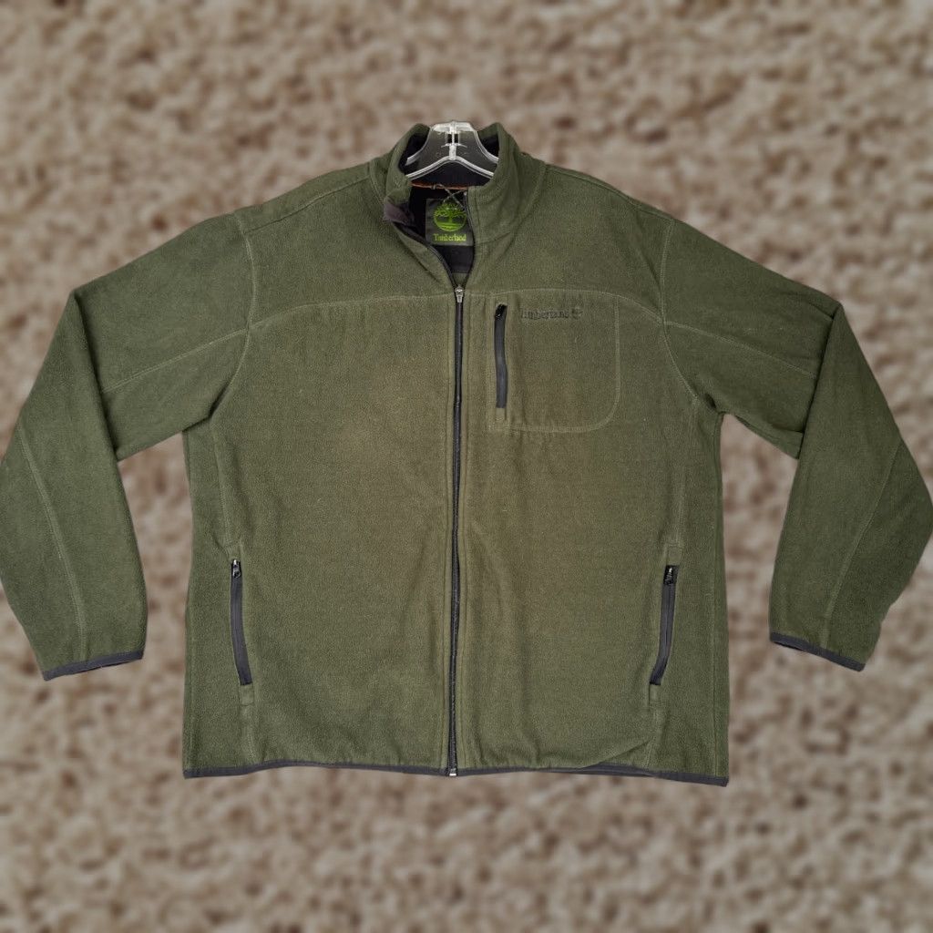 Timberland Timberland Jacket Mens Large Green Full Zip Mock Neck Fleece Polyester Hike Camp Size US L / EU 52-54 / 3 - 1 Thumbnail
