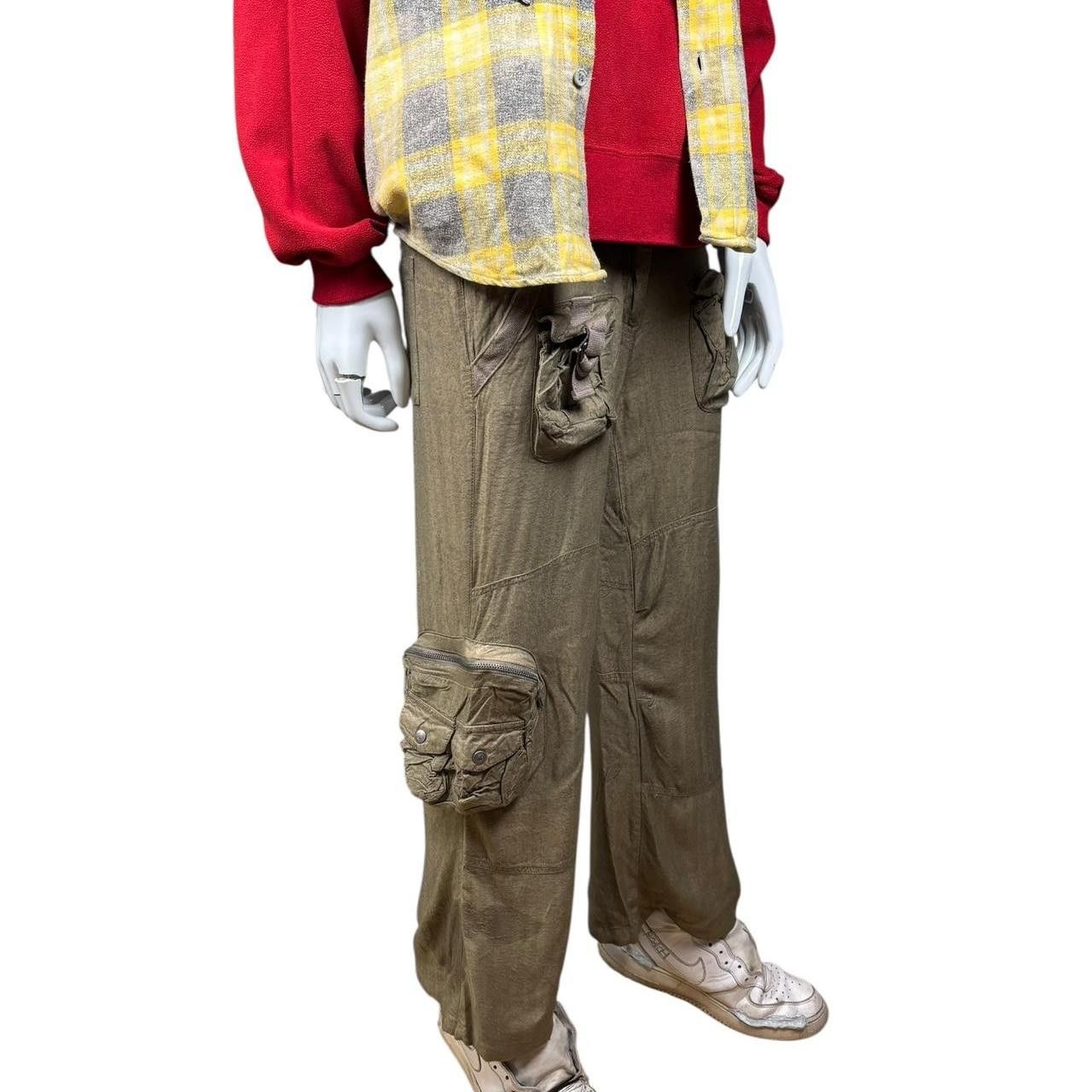 Japanese Brand Vintage Y2K Cargo Pants in Olive Green Size US 30 / EU 46 - 3 Thumbnail