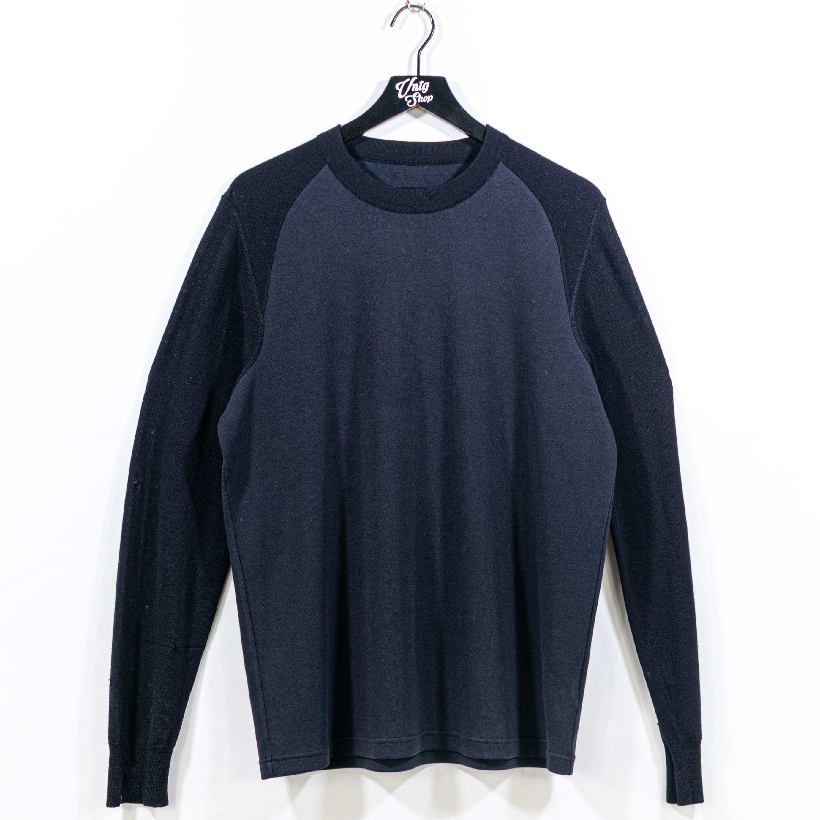 image of Archival Clothing x Maison Margiela Margiela Raglan Wool Cotton Sweater Aw06 XL in Black (Size Larg