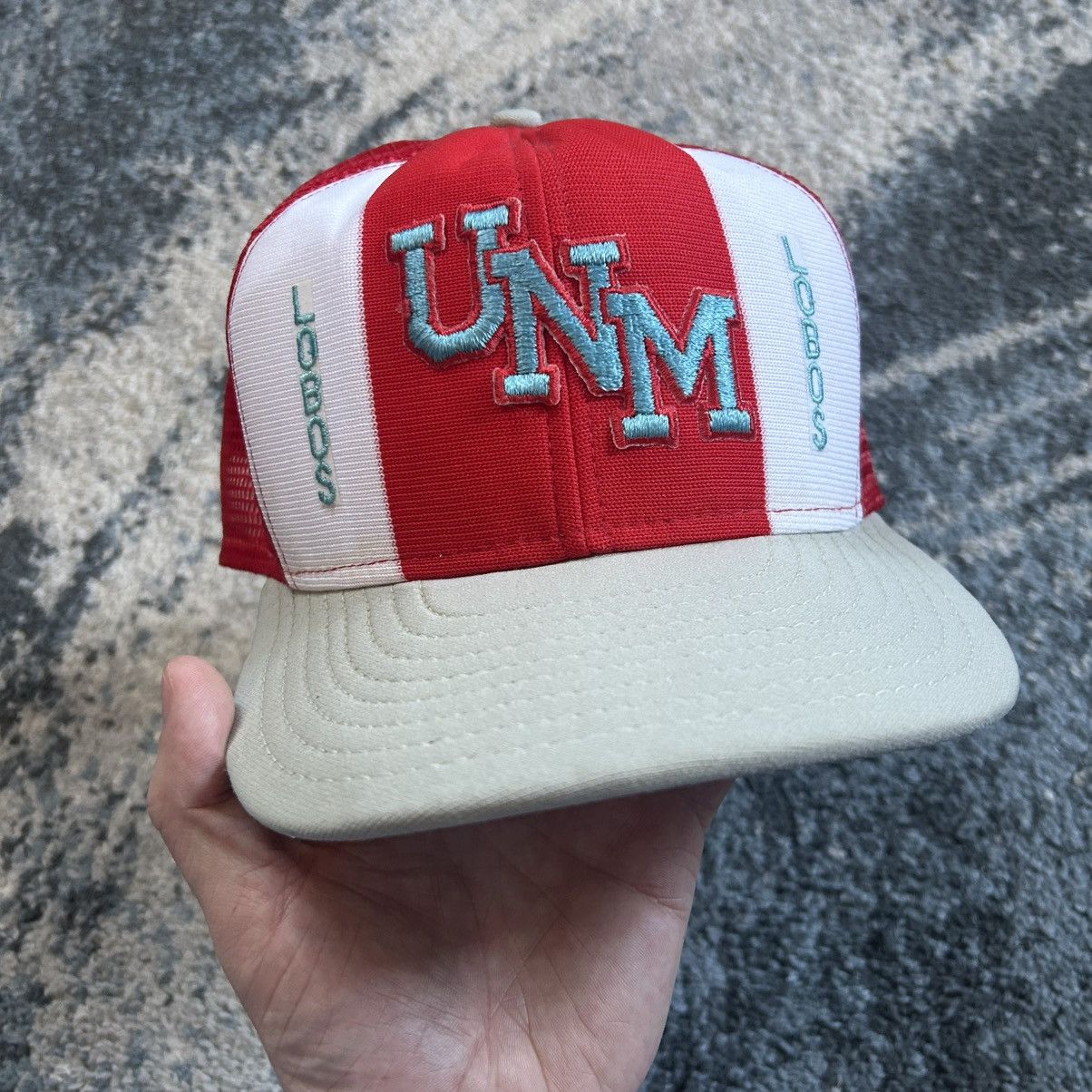 Vintage 80s NEW MEXiCO LOBOS CHERRY SiLVER TURQUOiSE UNM TRUCKER CAP Size ONE SIZE - 1 Thumbnail