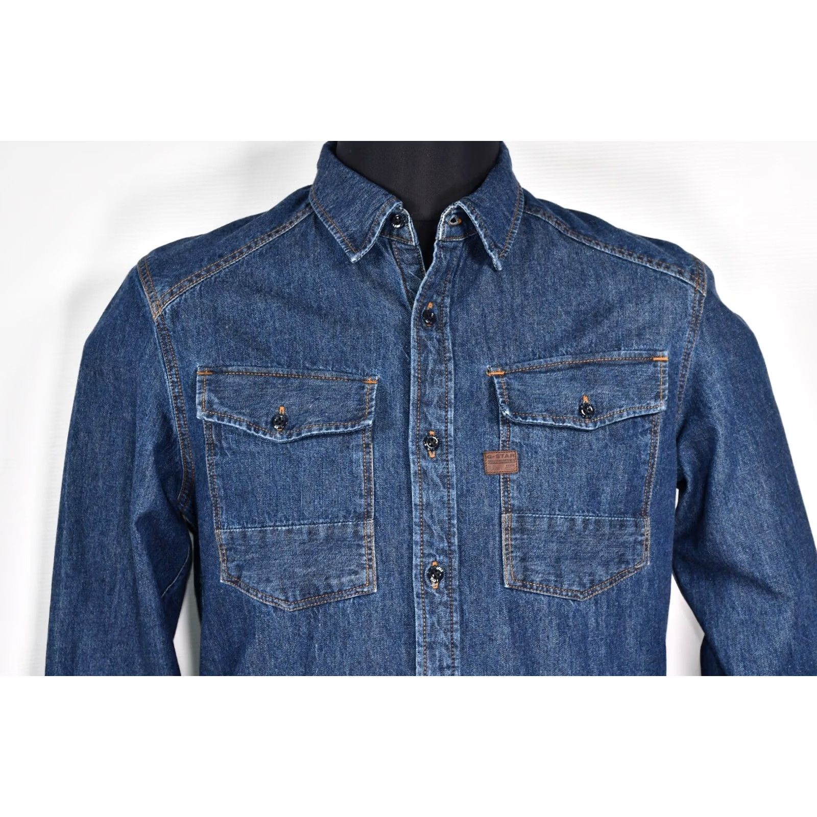 G-Star G-Star Coban Shirt Denim Button-Up Long Sleeve Collared 100% Cotton Blue L Mens Size US L / EU 52-54 / 3 - 2 Thumbnail