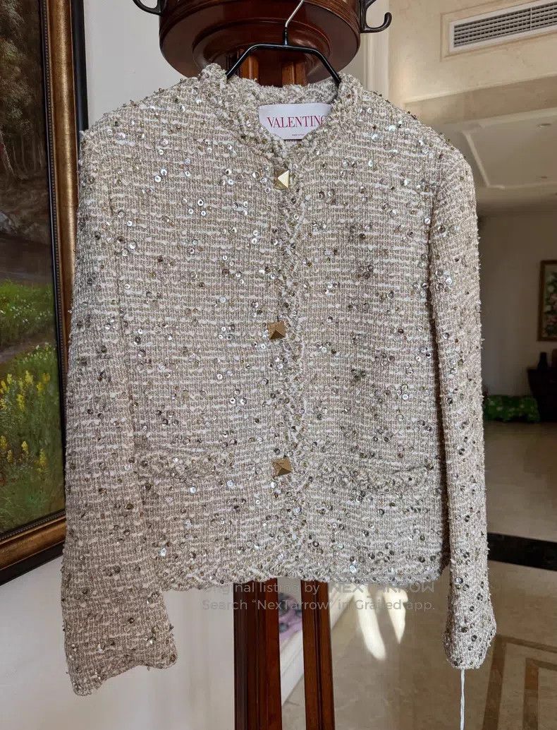Valentino Valentino Gold sequin tweed coat Size M / US 6-8 / IT 42-44 - 7 Thumbnail