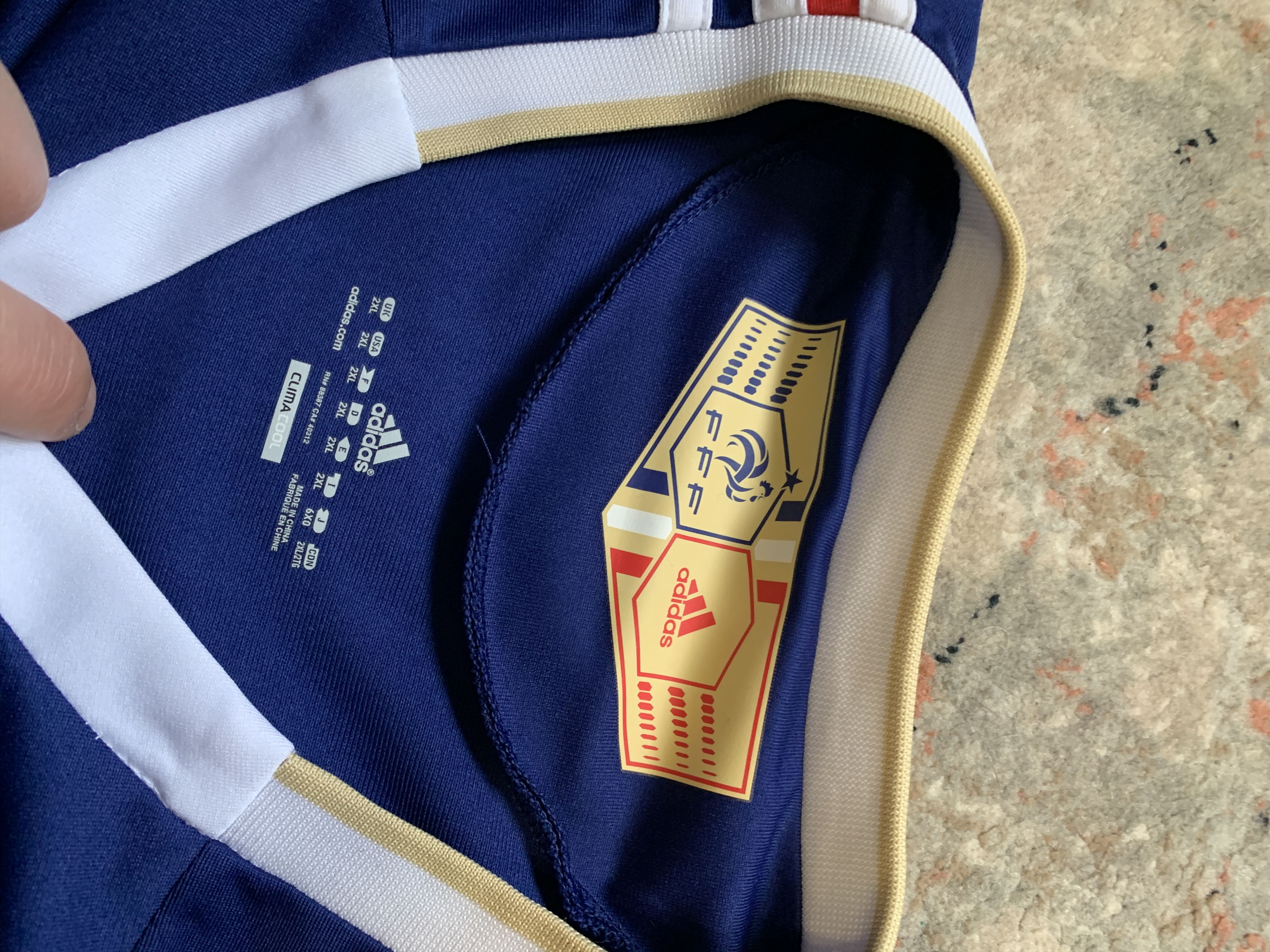 Adidas Adidas France 2009-2010 Home Jersey Size US XXL / EU 58 / 5 - 6 Thumbnail