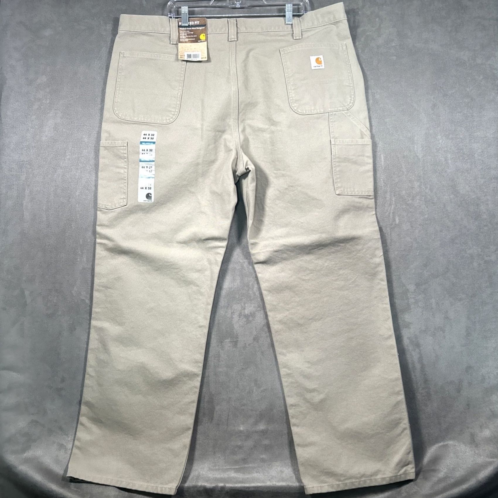 Carhartt Carhartt Mens 44x32 Relaxed Fit Washed Duck Work Dungaree Tan Canvas Pants Size US 44 / EU 60 - 6 Thumbnail